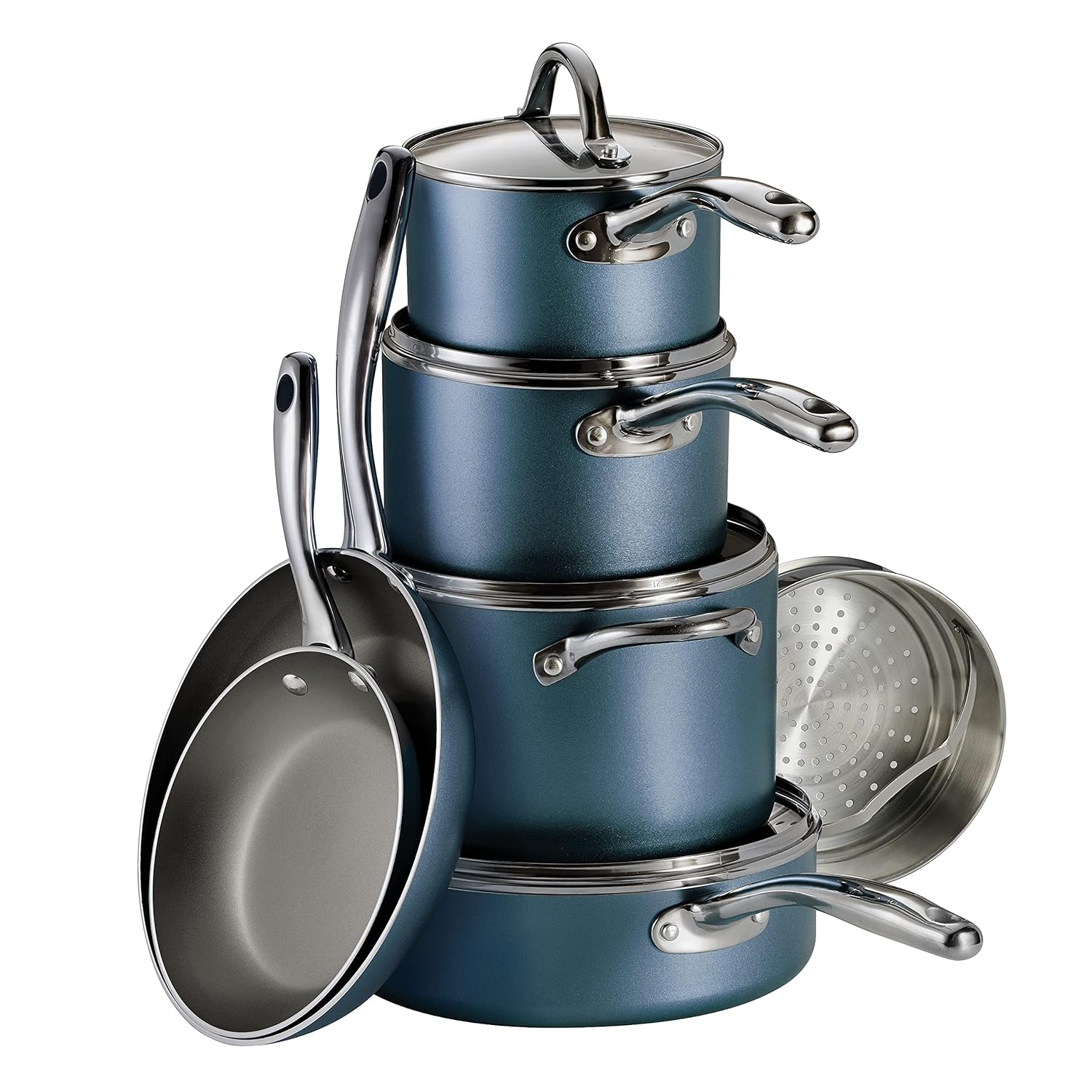 Charcoal Gray 11-Piece Nonstick Aluminum Cookware Set