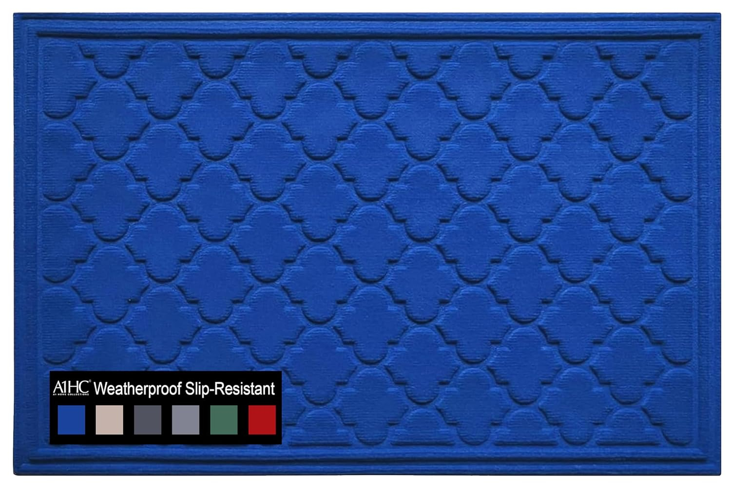 A1HC Indoor Outdoor Mat, Front and Back Entrance Welcome Mats, Large Front Door Patio Mats 24x36 Inches, Non-Slip Easy Clean Entrance Washable Large Size Doormats, Blue