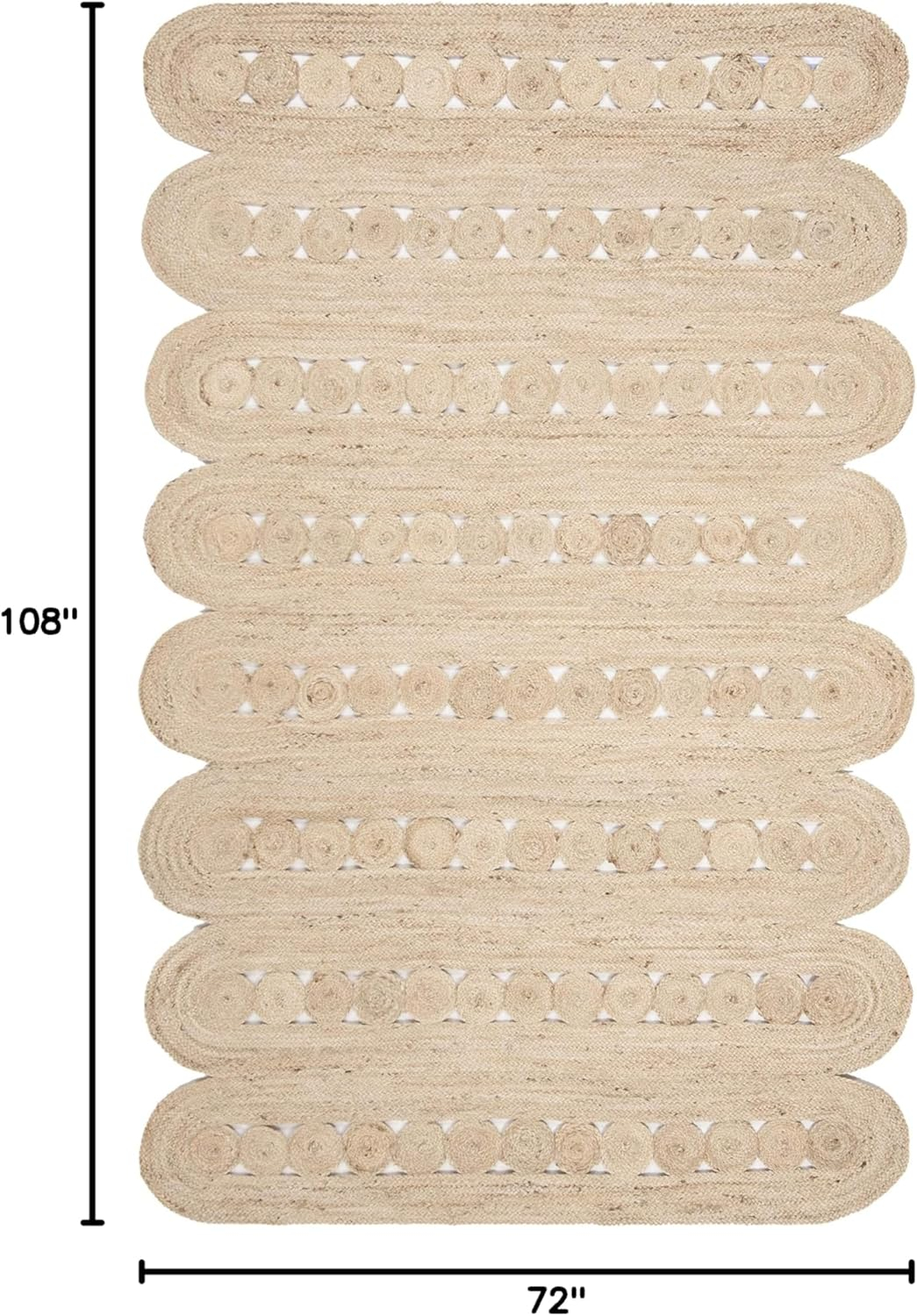 Safavieh Natural Fiber Sannino 6 x 9 (ft) Jute Ivory Rectangular Indoor Abstract Coastal Area rug