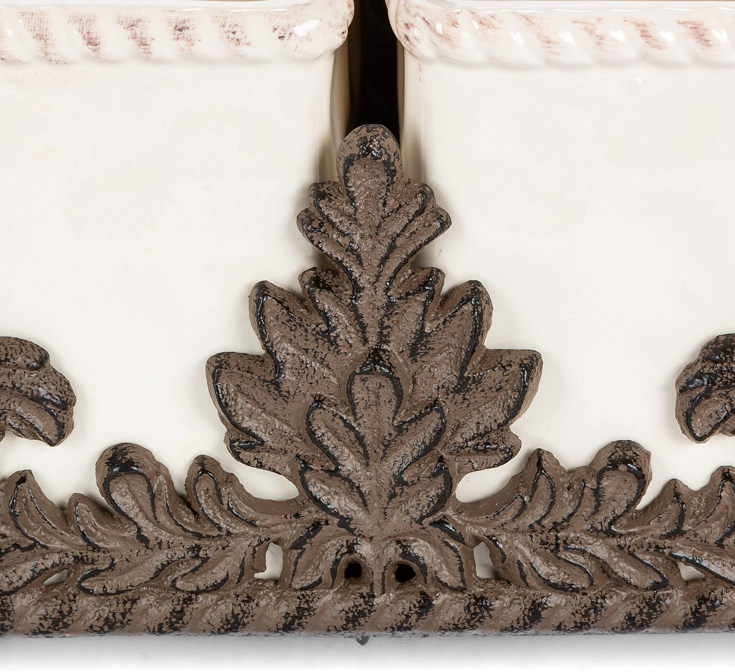 Park Hill Collection Park Hill Collection Acanthus Stoneware Flatware Caddy, Set Of 4 With Base (Set of 4)