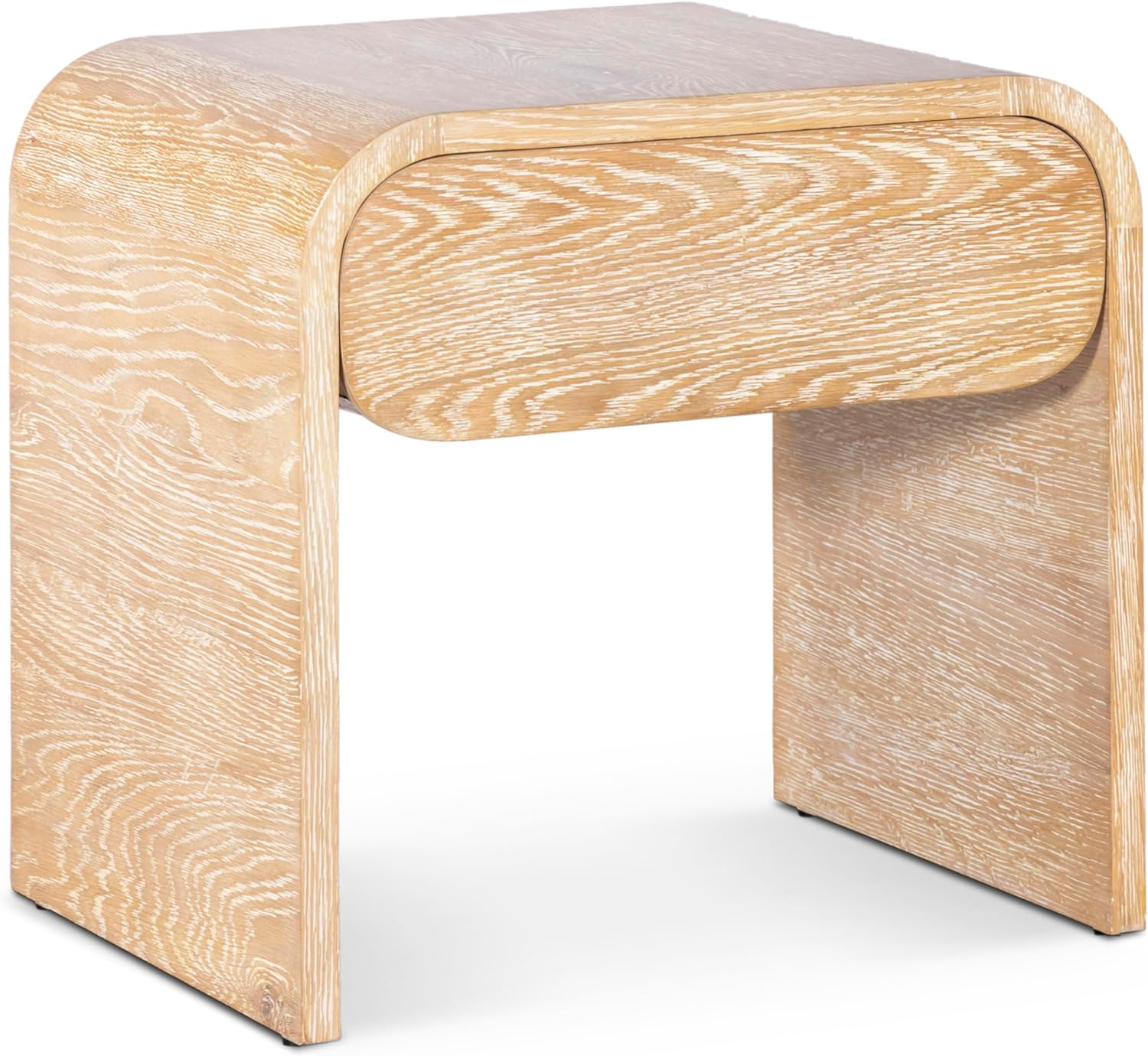 Meridian Furniture 862-NS Cresthill Collection Mid-Century Modern Nightstand, White Oak, 24" W x 18" D x 23" H
