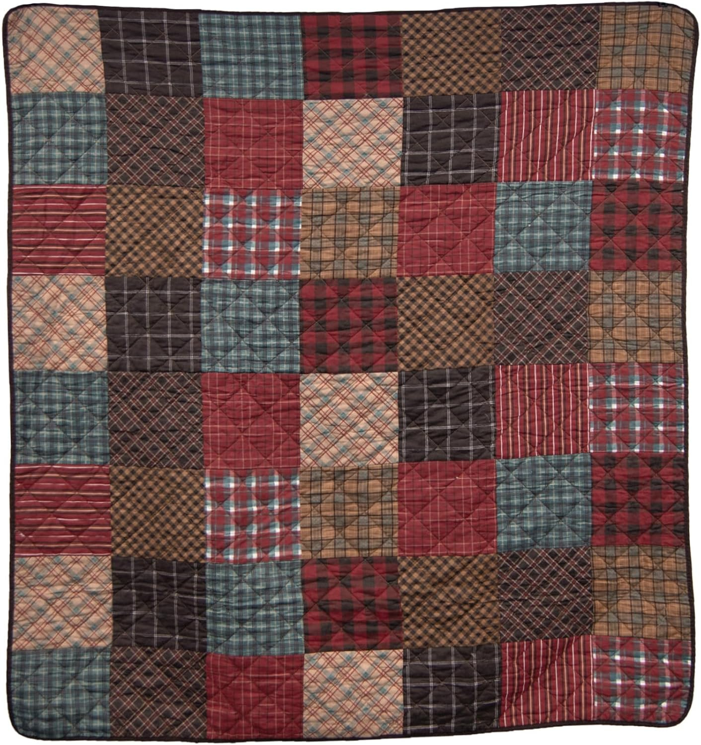 Donna Sharp Appalachia Plaid Cotton and Pieced Throw Blanket