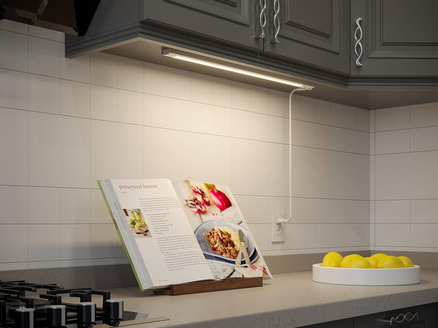 24" White LED Plug-In Under Cabinet Light Bar