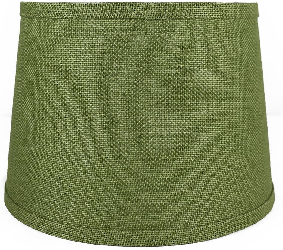 Urbanest French Drum Burlap Lampshade, 10"x12"x8.5", Khaki Green