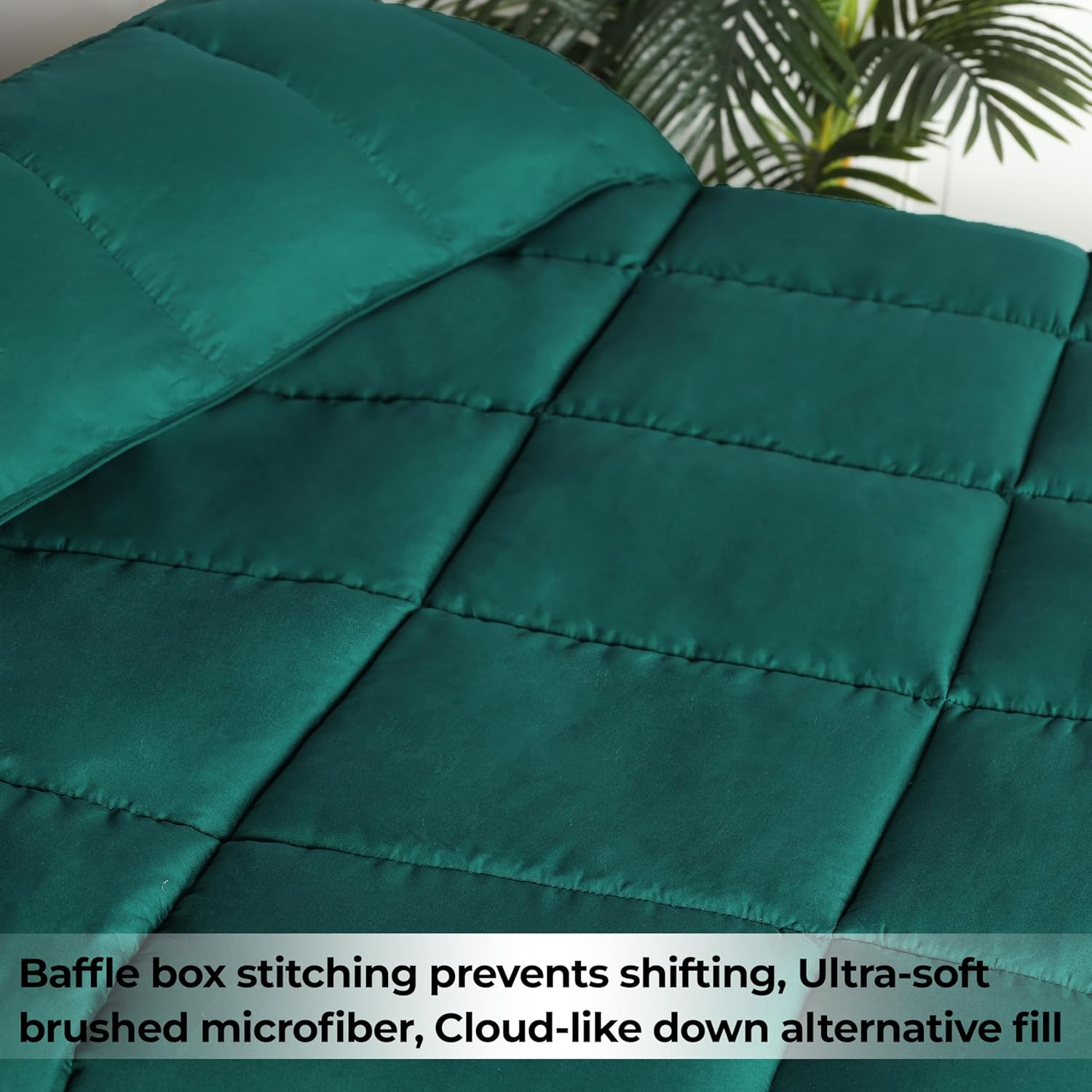 Superior Solid Comforter Down Alternative Bedding, Queen, Hunter Green