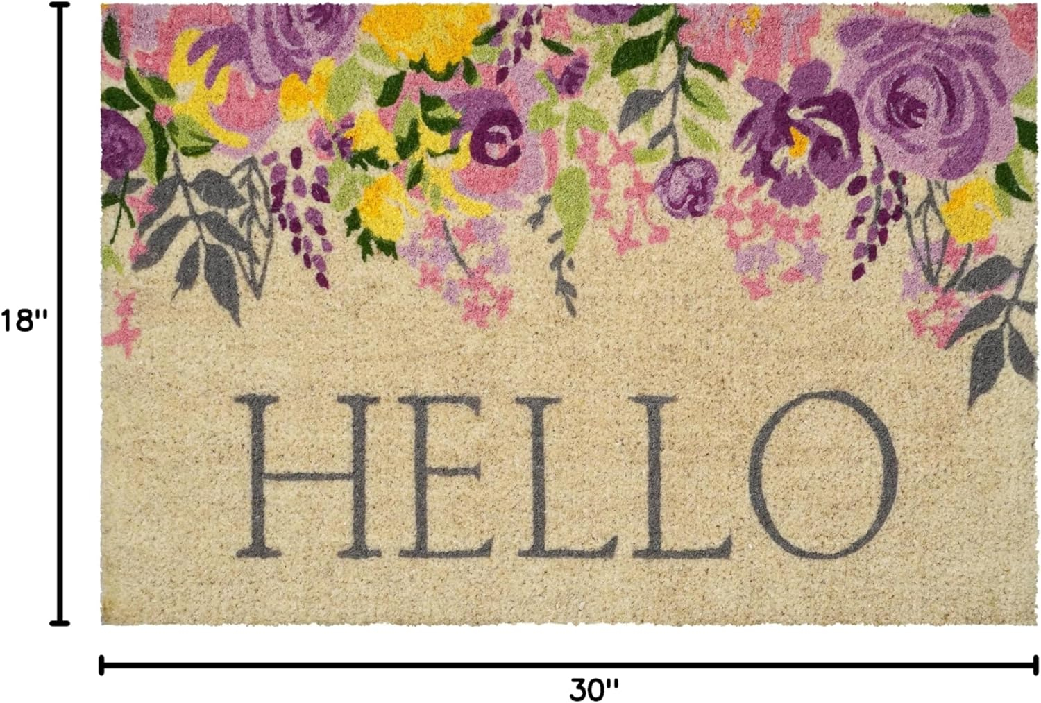 Calloway Mills 112902436 Blossoming Floral Hello Doormat 24" x 36"