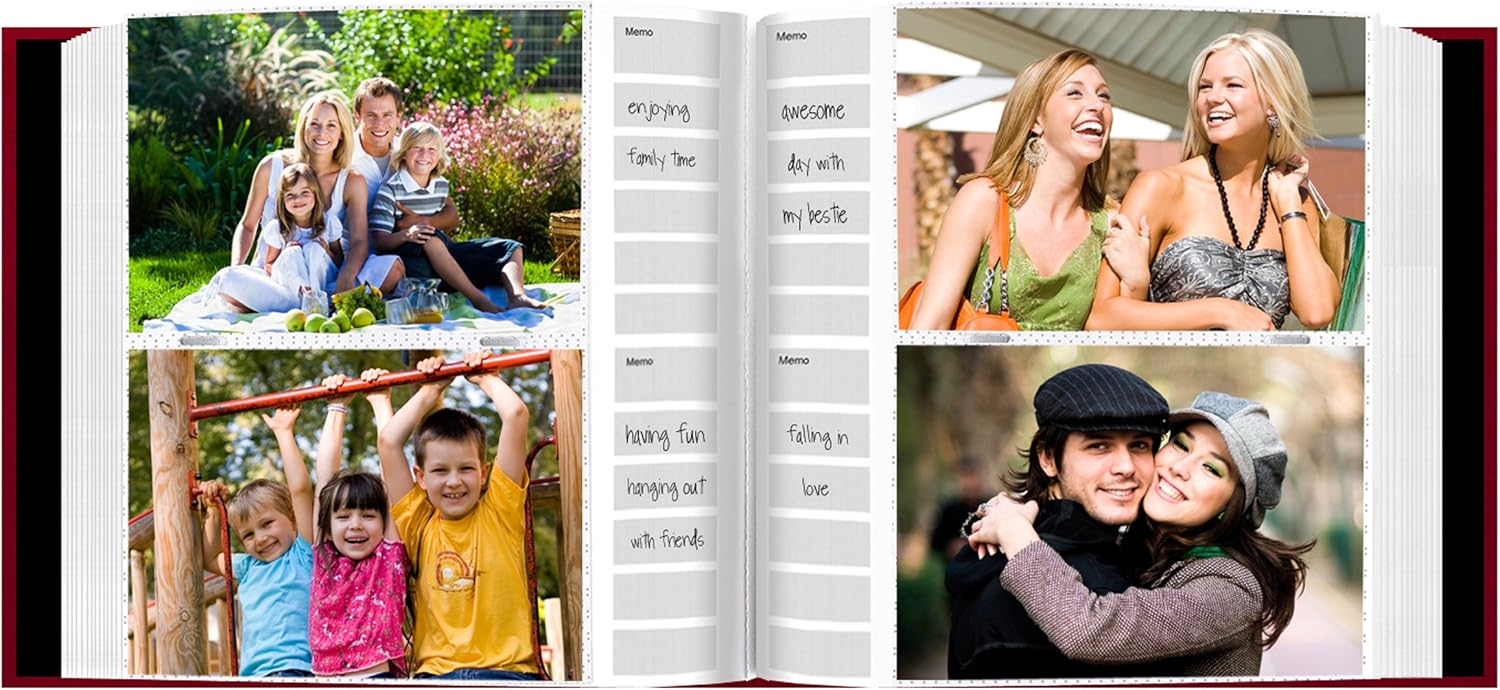 Pioneer Photo Album - Leatherette - Red - 4 in x 6 in - 200 Pockets