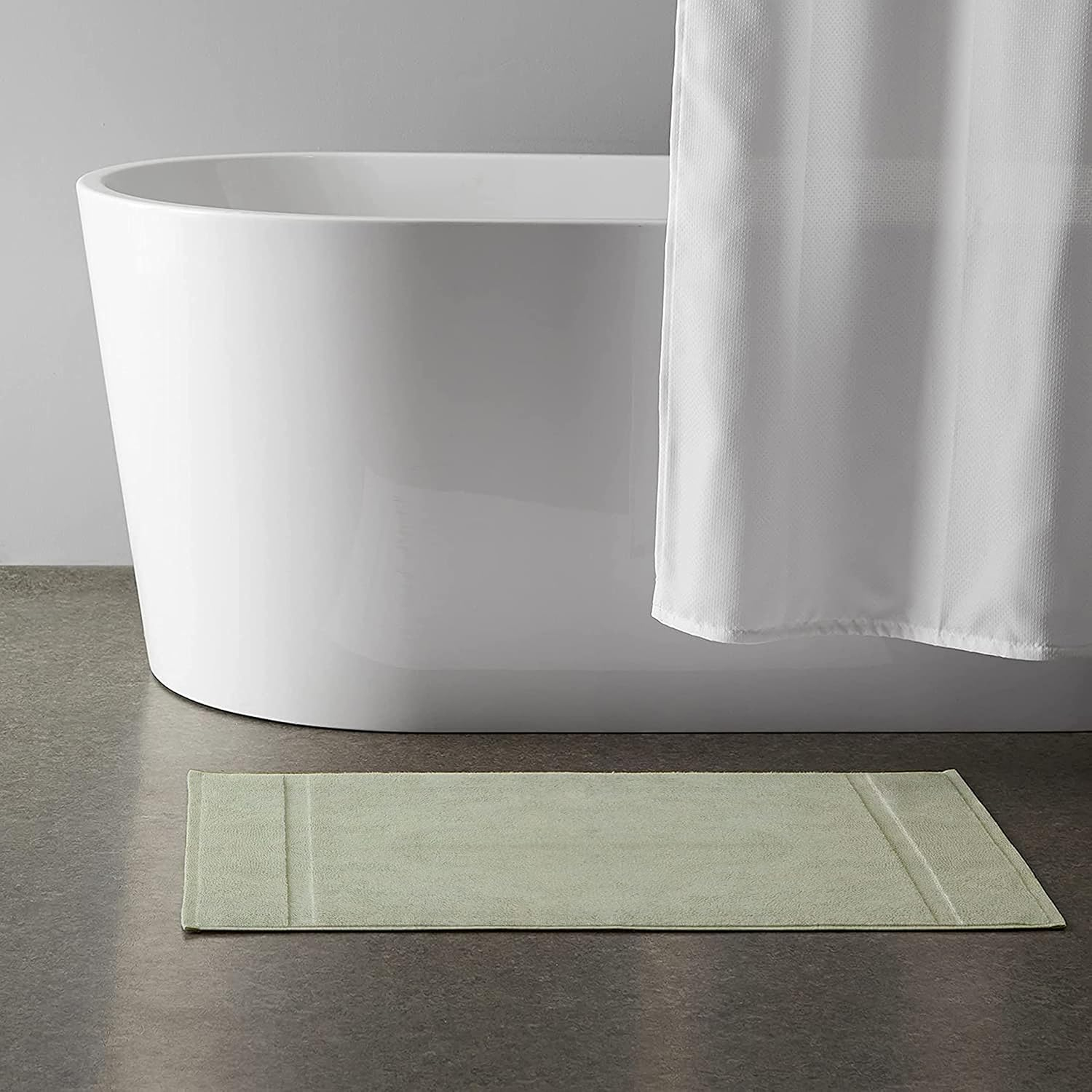 A1HC Feather Touch Quick Dry 20 in. x 33 in. Green Tint Solid 100% Organic Cotton 900 GSM Rectangle Bath Mat