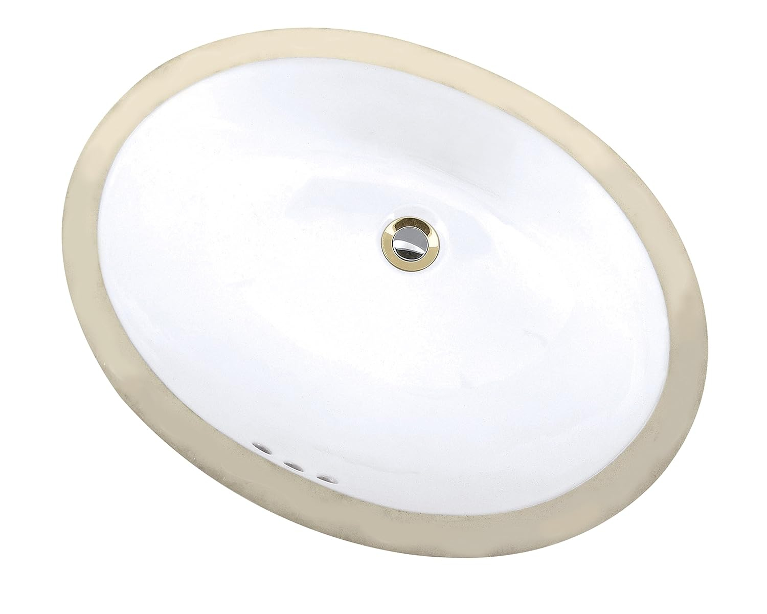 White Oval Ceramic Undermount Bathroom Sink