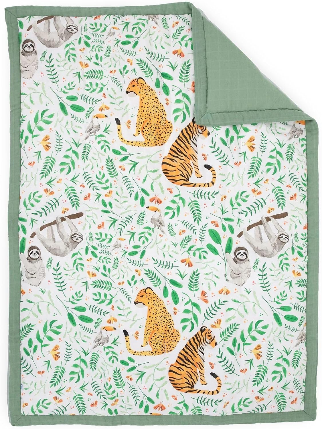 Little Unicorn Toddler Bedding 3-Piece Set | Super Soft & Breathable Muslin Fabric | for Convertible Cribs & Toddler Beds (Mighty Jungle)