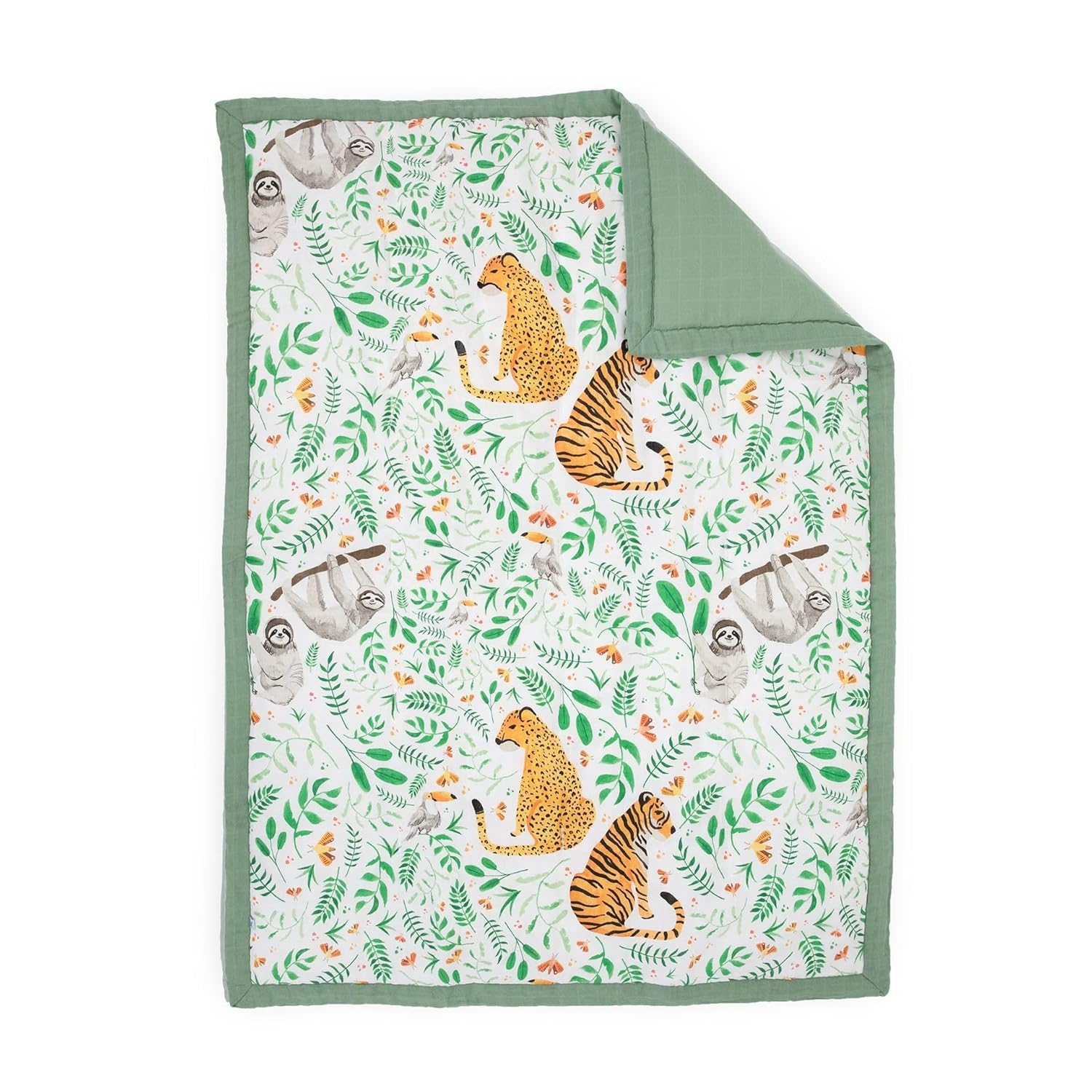 Little Unicorn Toddler Bedding 3-Piece Set | Super Soft & Breathable Muslin Fabric | for Convertible Cribs & Toddler Beds (Mighty Jungle)