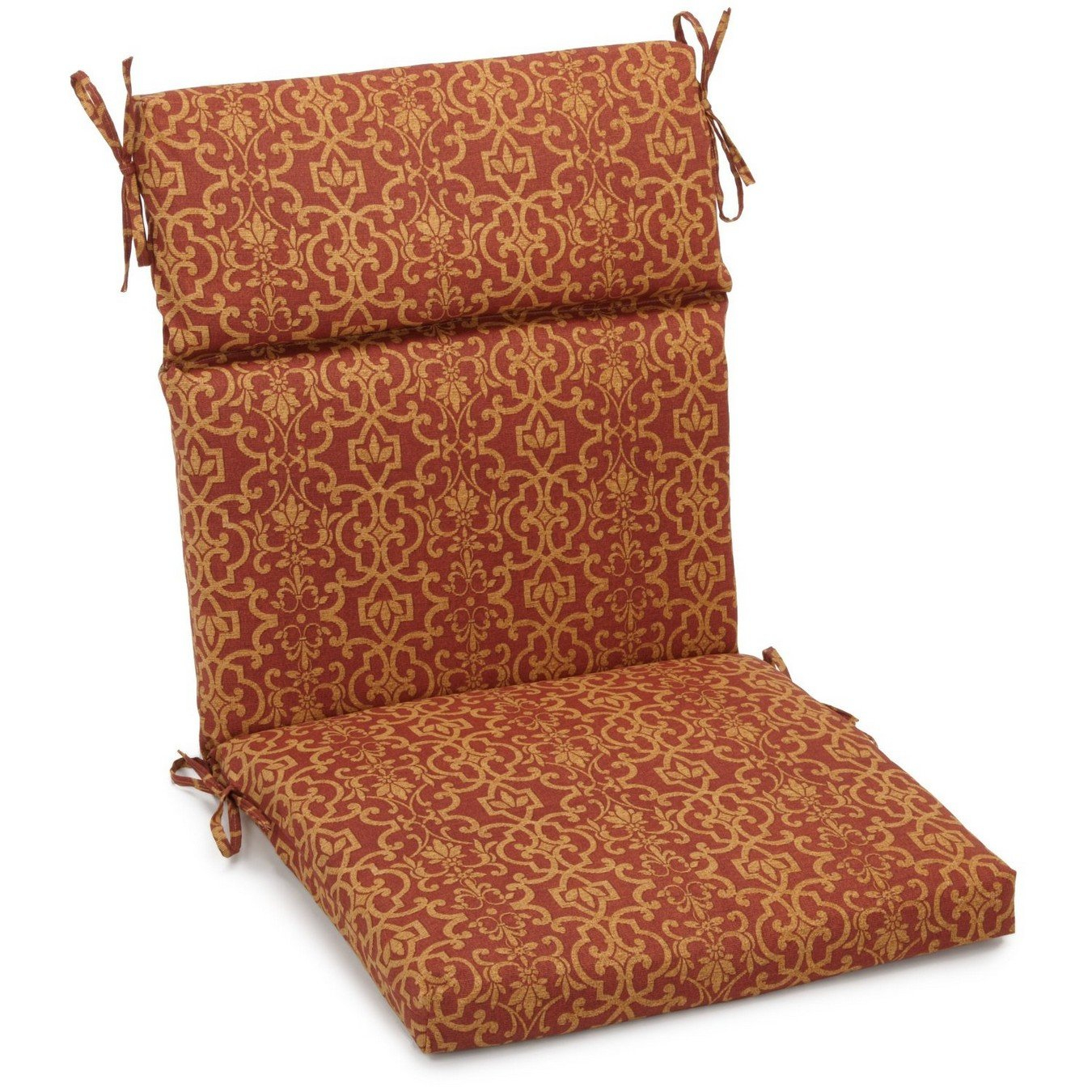 Vanya Paprika Patterned Outdoor Chair Cushion, 20" x 42" Spun Polyester