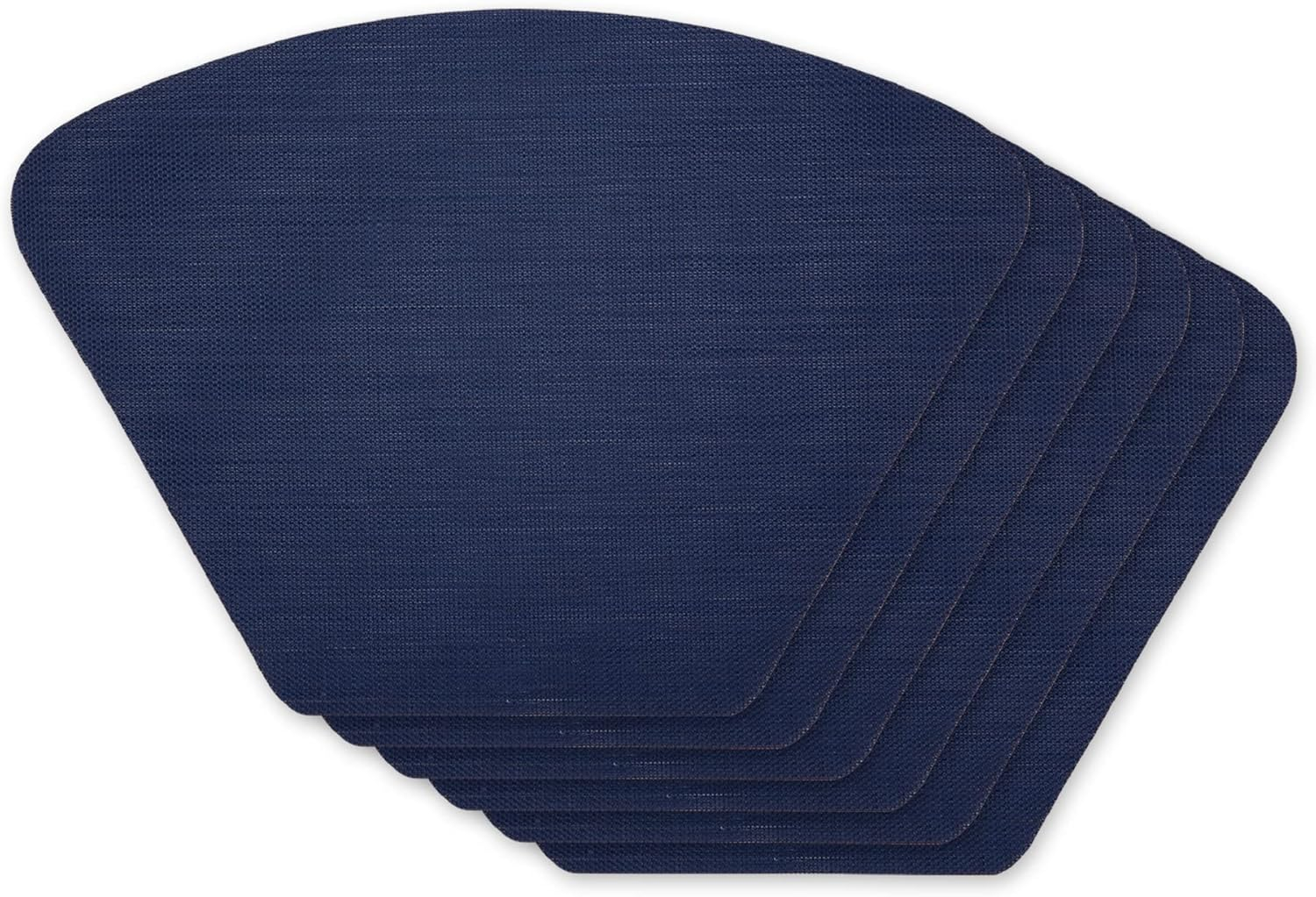 Nautical Blue Solid Round Polyester Table Placemat (Set of 6)