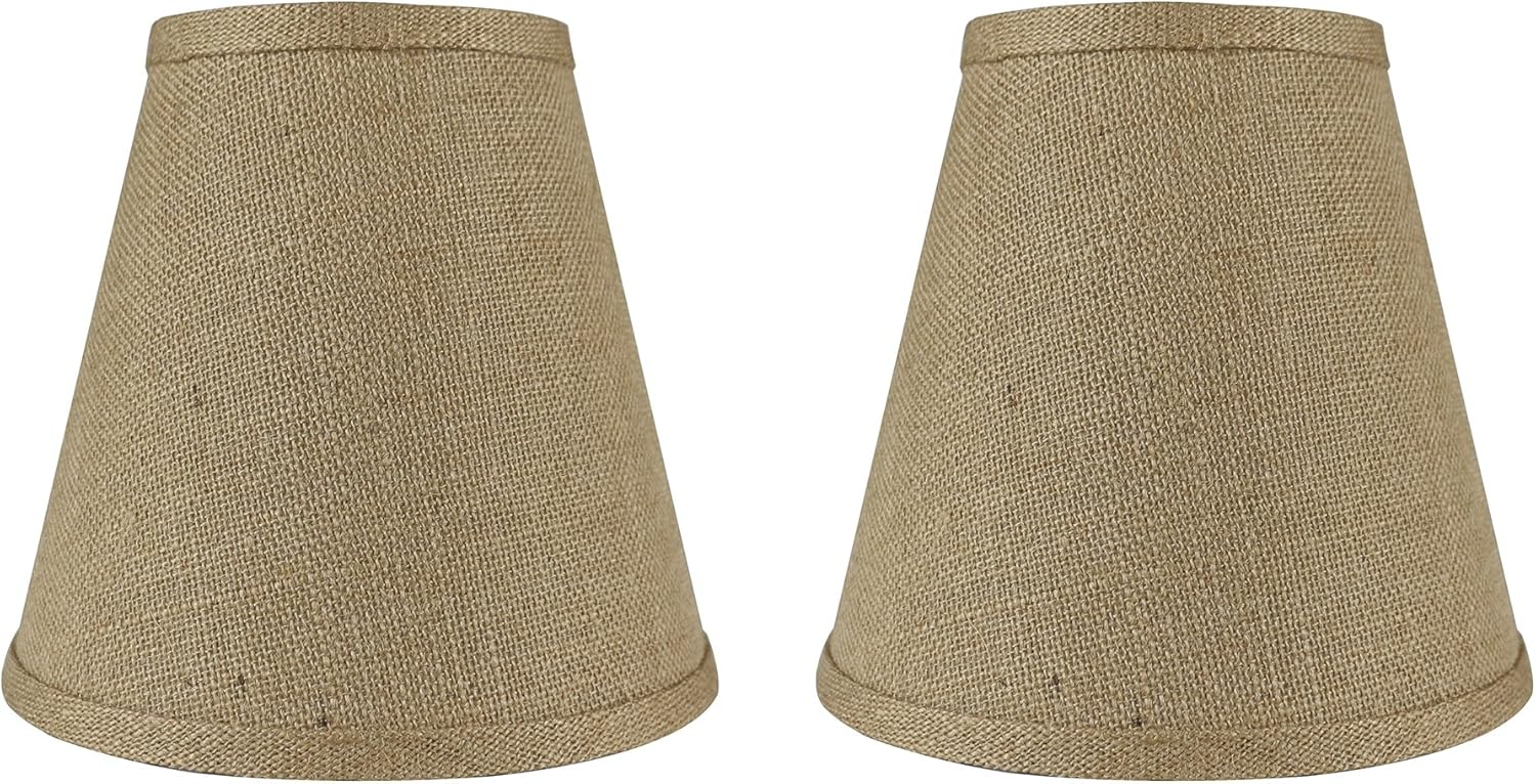 Urbanest Burlap Empire Lamp Shade 5x9x8.5", Natural Burlap, Set of 2