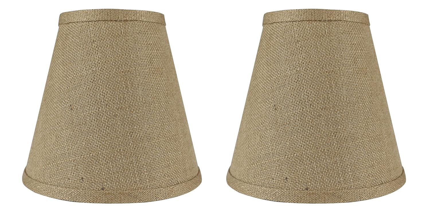 Urbanest Burlap Empire Lamp Shade 5x9x8.5", Natural Burlap, Set of 2