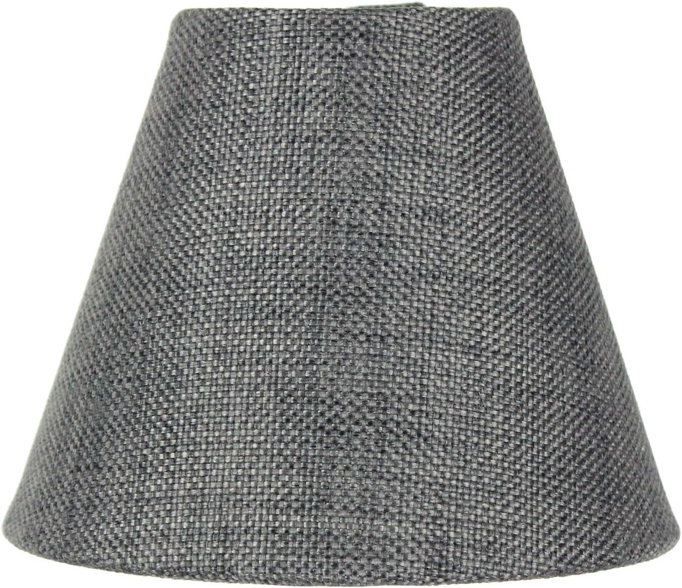 3x5x4 Granite Grey Burlap Candelabra Clip-on Lampshade - Perfect for chandeliers, foyer lights, and wall sconces -Small, Grey