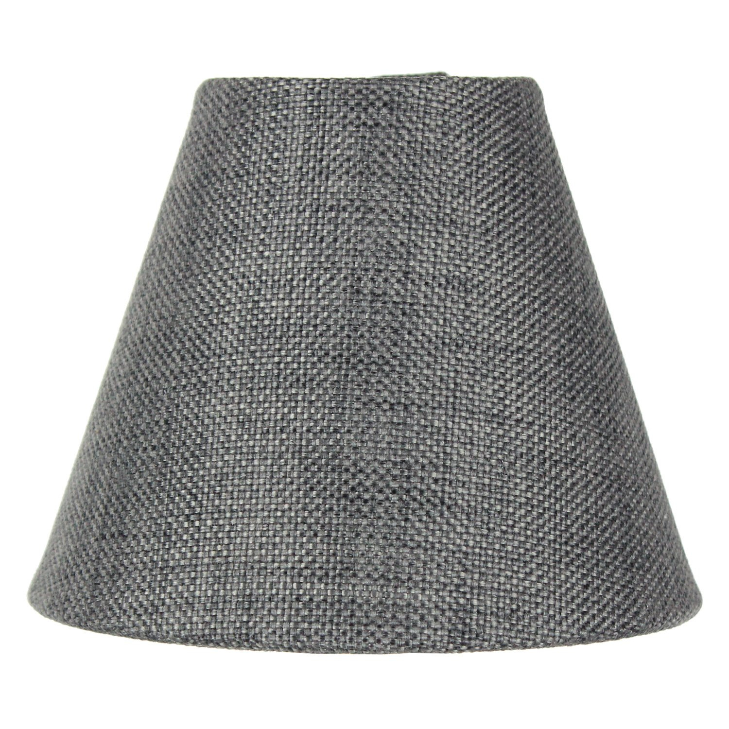 3x5x4 Granite Grey Burlap Candelabra Clip-on Lampshade - Perfect for chandeliers, foyer lights, and wall sconces -Small, Grey