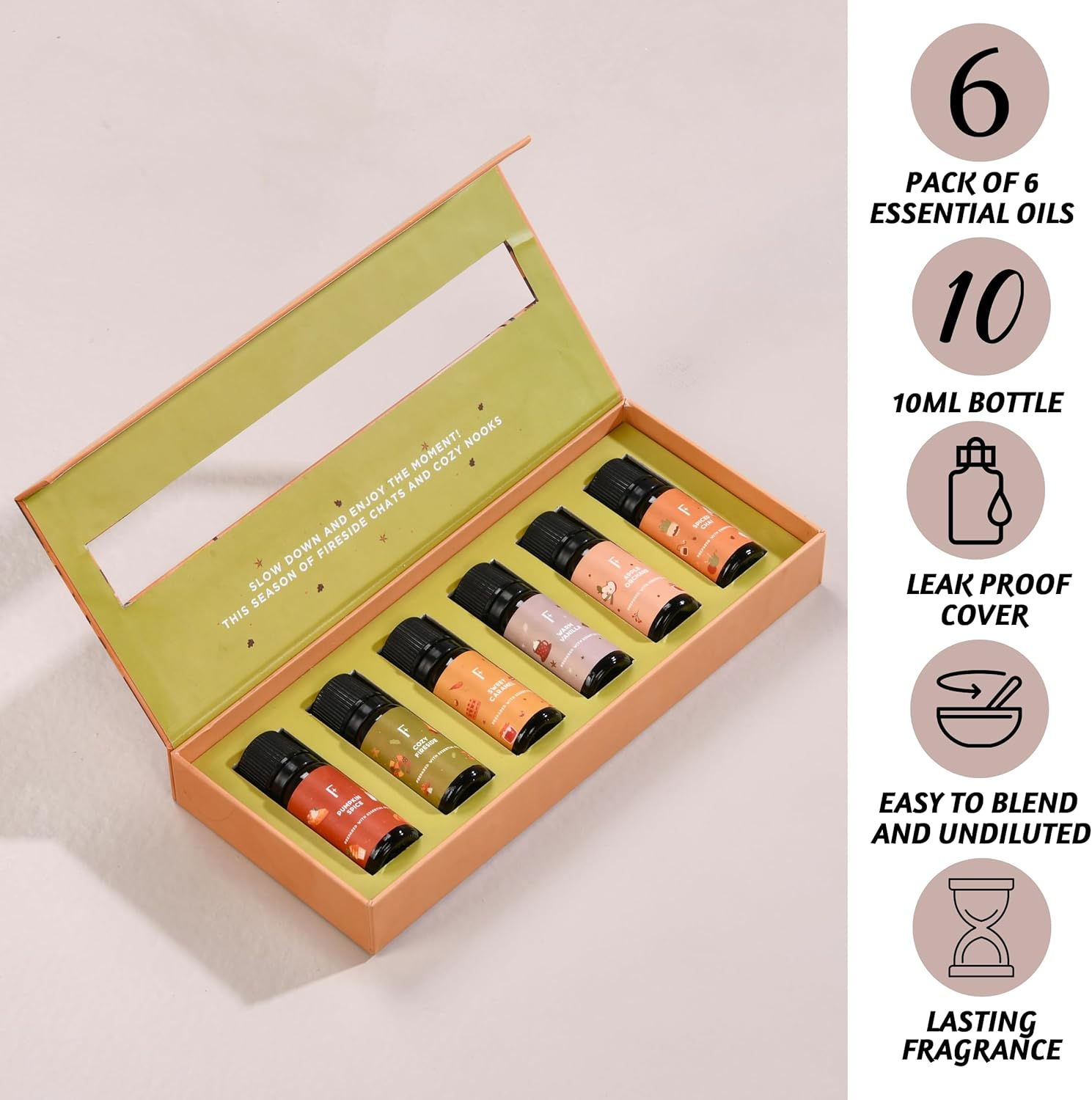 Folkulture Essential Oil Set | Essential Oils for Diffusers for Home - Set of 6 Diffuser Oils Scents for Home, Oil Diffuser Essential Oils Organic, Fragrance Oils - White Sage, Balsam Cedarwood