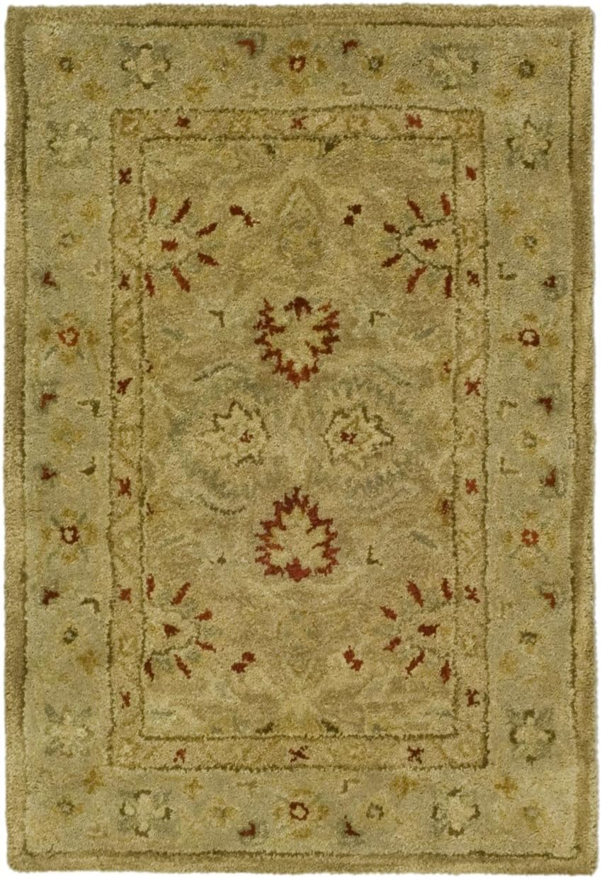 SAFAVIEH Antiquity Collection 2' x 3' Brown / Beige AT822B Handmade Traditional Oriental Premium Wool Accent Rug