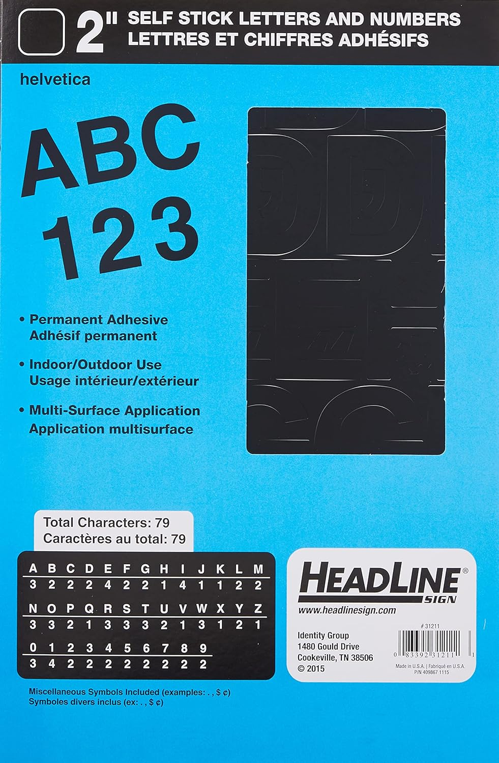 Headline/Geotype Vinyl Lettering, Helvetica, 2", Black Captial Letters