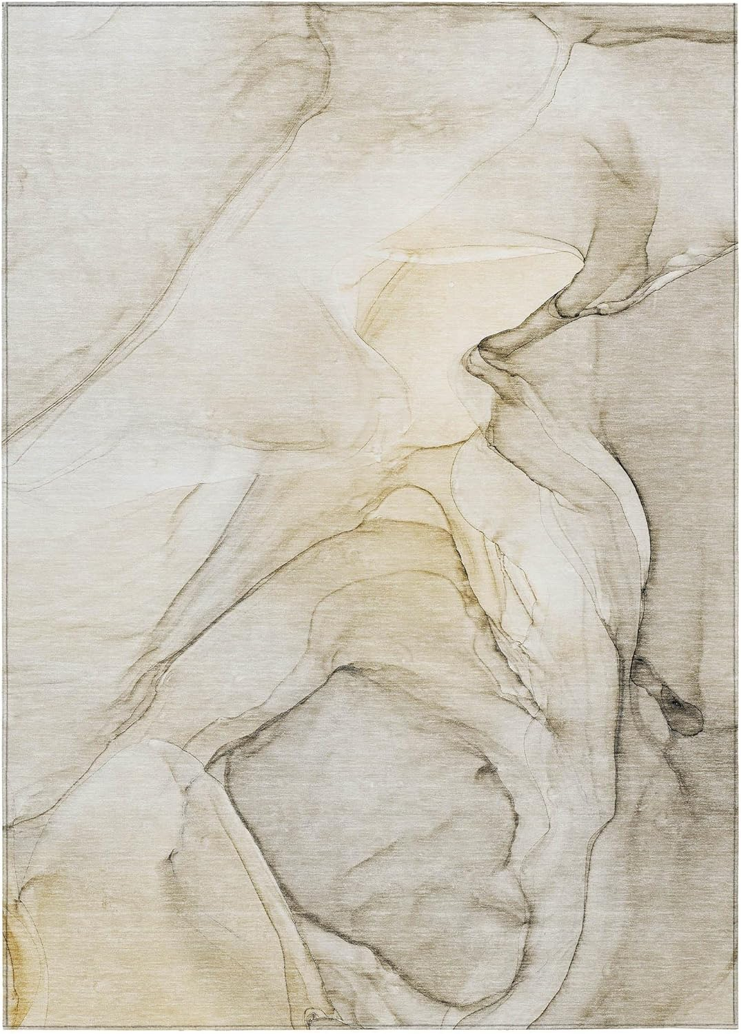 Addison Rugs Chantille ACN502BG 5 x 7 (ft) Polyester Beige Rectangular Indoor/Outdoor Stripe Machine washable Area rug