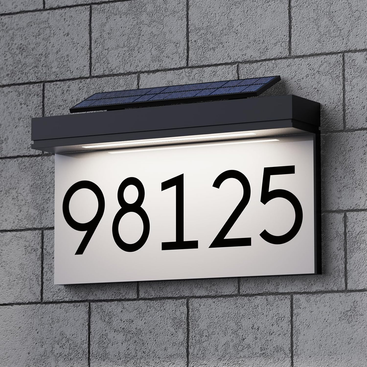 House Numbers Address Plaques For Houses Solar Powered Adjustable Solar Panel, 3 Lighting Colors Lighted House Numbers Address Sign, Address Sign For Outside Waterproof
