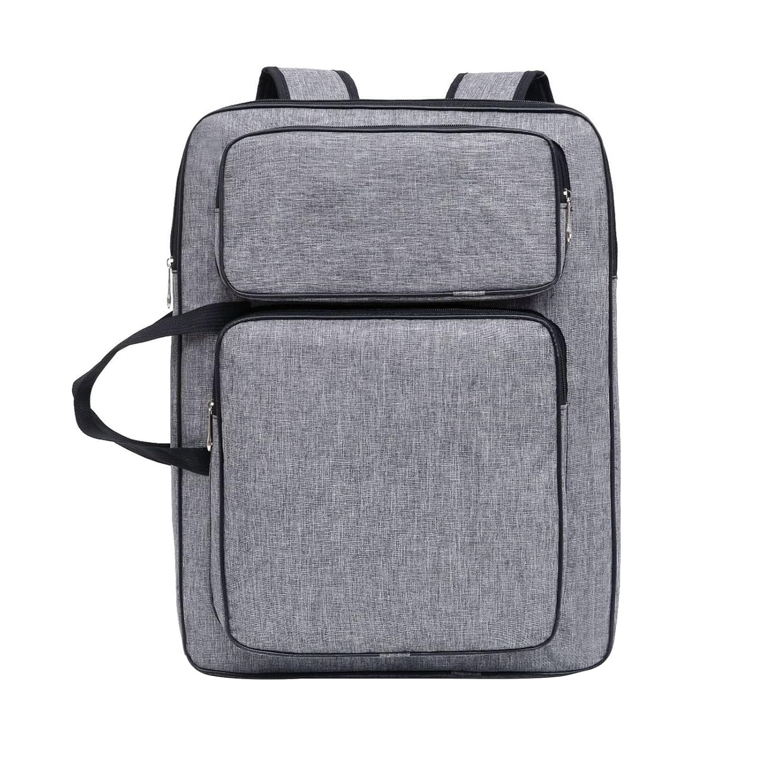 8K Artist Portfolio Carry Backpack Case Versatile Art Bags Waterproof Adjustable Drawing Board Backpack Art Storage Bags for Artworks Painting Drawing Sketching 19.7” x 14.6” x 2.4” (Gray)