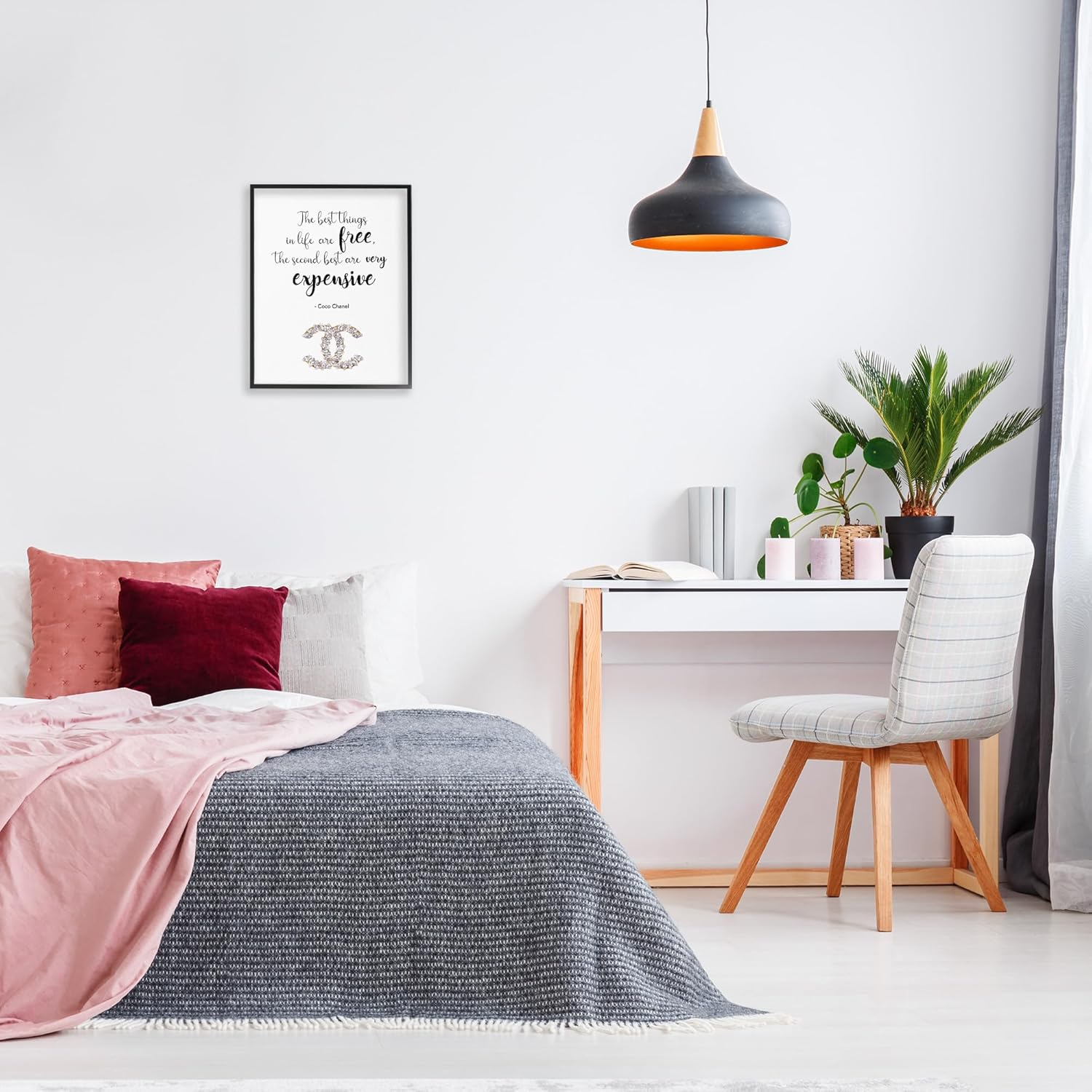 Stupell Industries Segundo Mejor Diseño de Arte de Pared Enmarcado con Texto Glam de Marca de Moda de la Vida de Ziwei Li, 16" x 20", Enmarcado en Negro