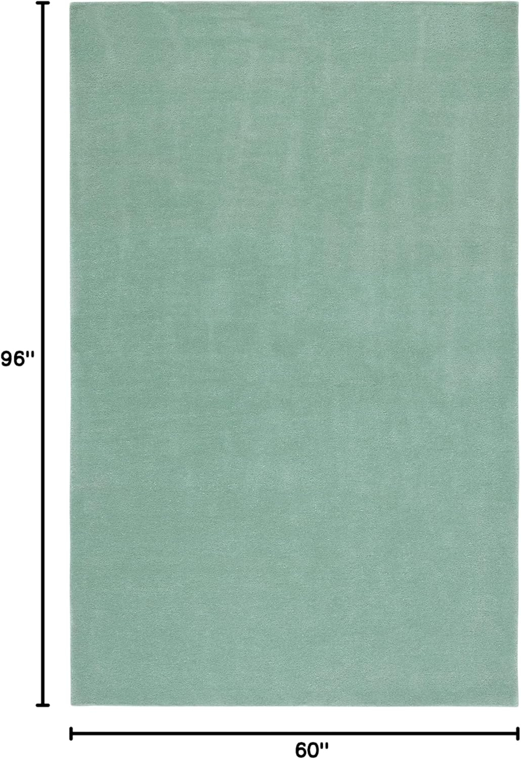 SAFAVIEH Fifth Avenue Collection Area Rug - 5' x 8', Green, Handmade Modern Solid Wool, Ideal for High Traffic Areas in Living Room, Bedroom (FTV128Y)