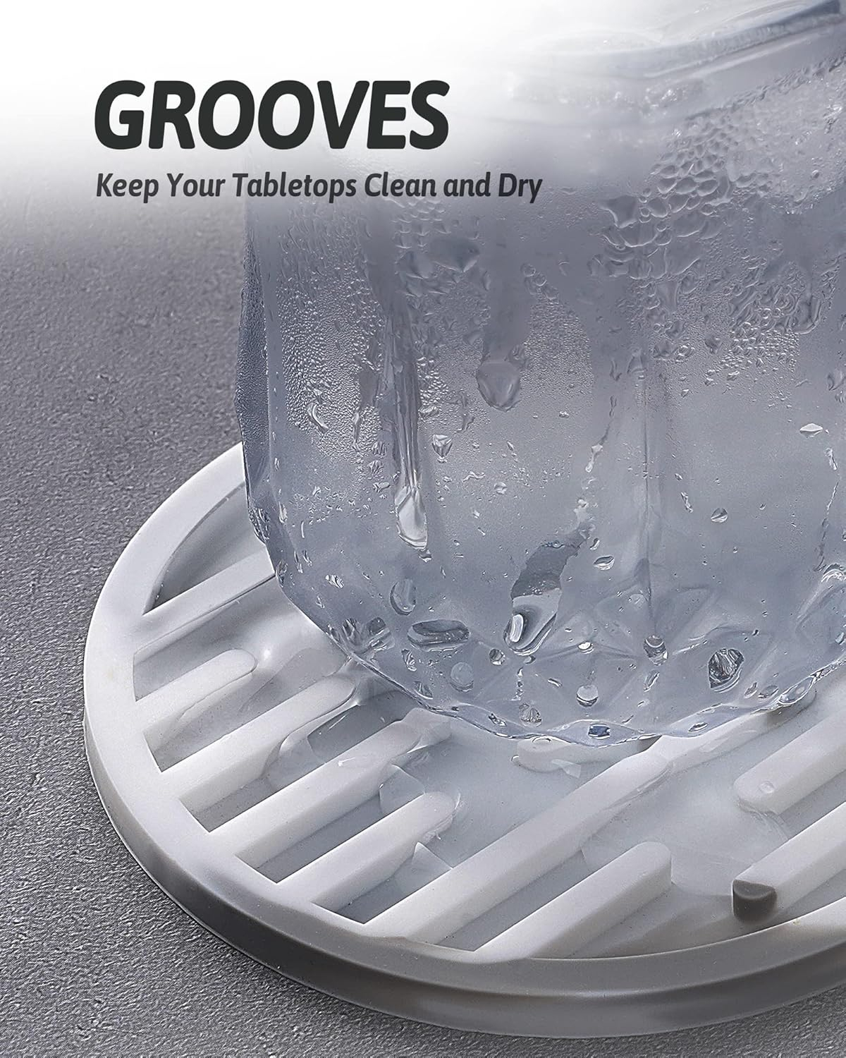 Silicone Coasters for Drinks Set of 6 with Holder - Waterproof Non-Slip Reusable Coaster Mats, Durable Cup Coasters for Table, Bar, Office, Kitchen (6-Pack), Christmas, Thanksgiving Gifts