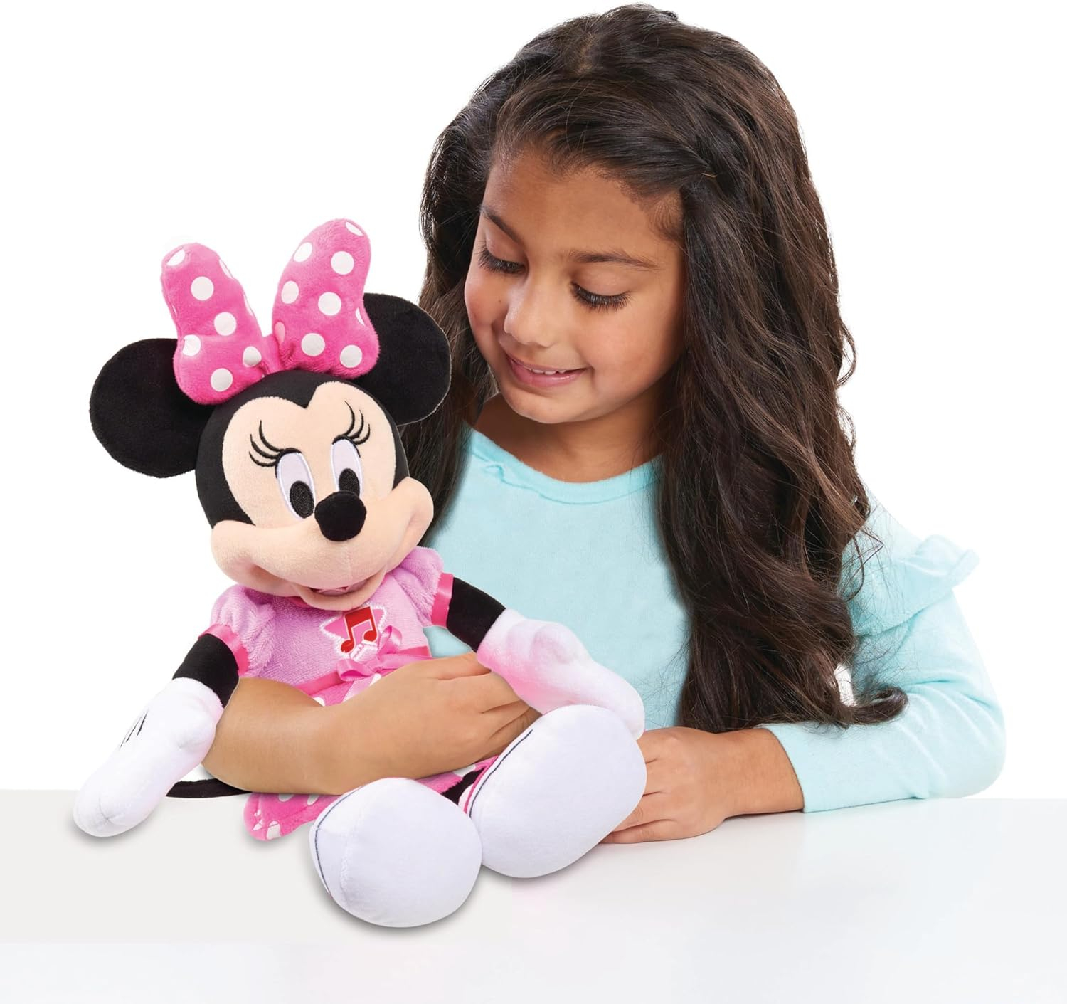 Disney Junior Mickey Mouse Funhouse Singing Fun Minnie Mouse 13 Inch Lights and Sounds Feature Feature Plush, Sings Bowtoons Theme Song, Kids Toys for Ages 3 Up by Just Play