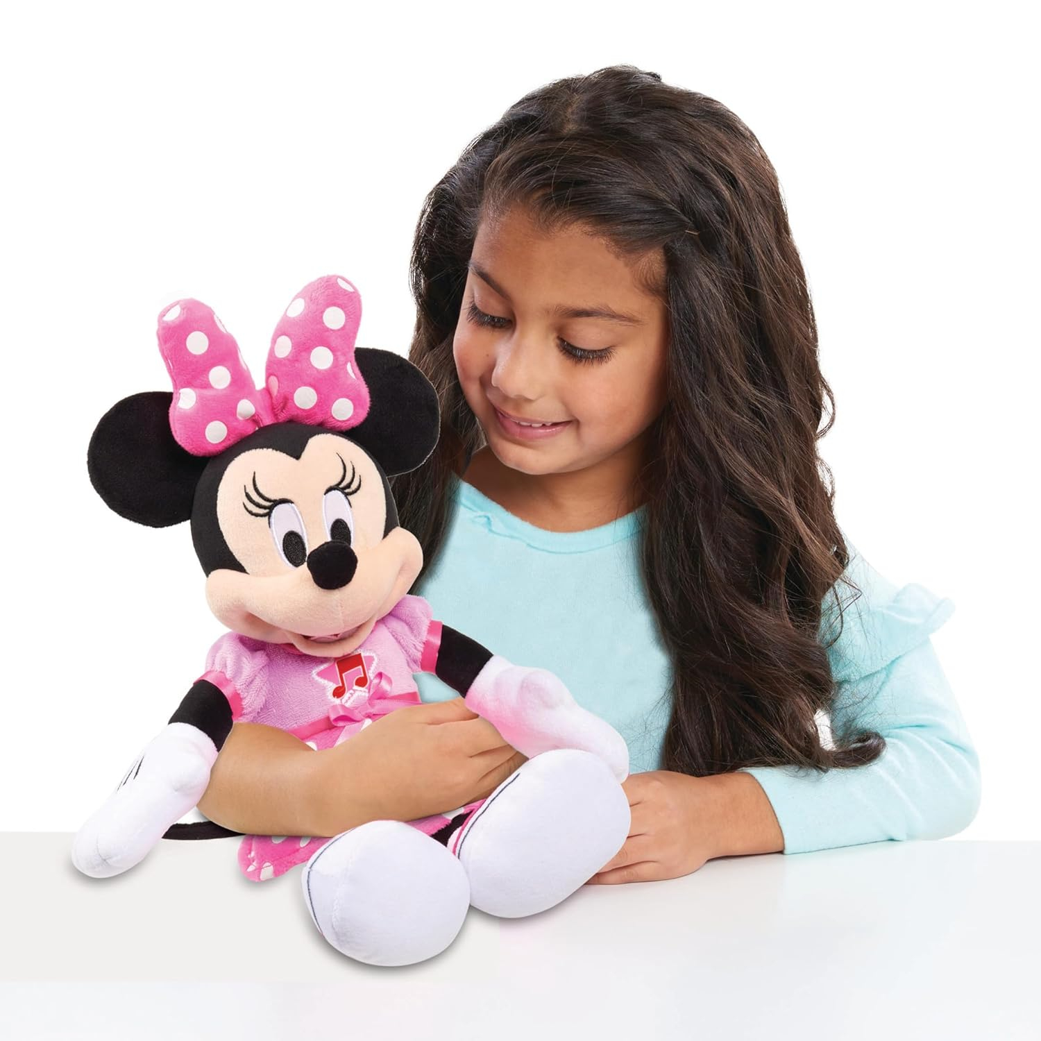 Disney Junior Mickey Mouse Funhouse Singing Fun Minnie Mouse 13 Inch Lights and Sounds Feature Feature Plush, Sings Bowtoons Theme Song, Kids Toys for Ages 3 Up by Just Play