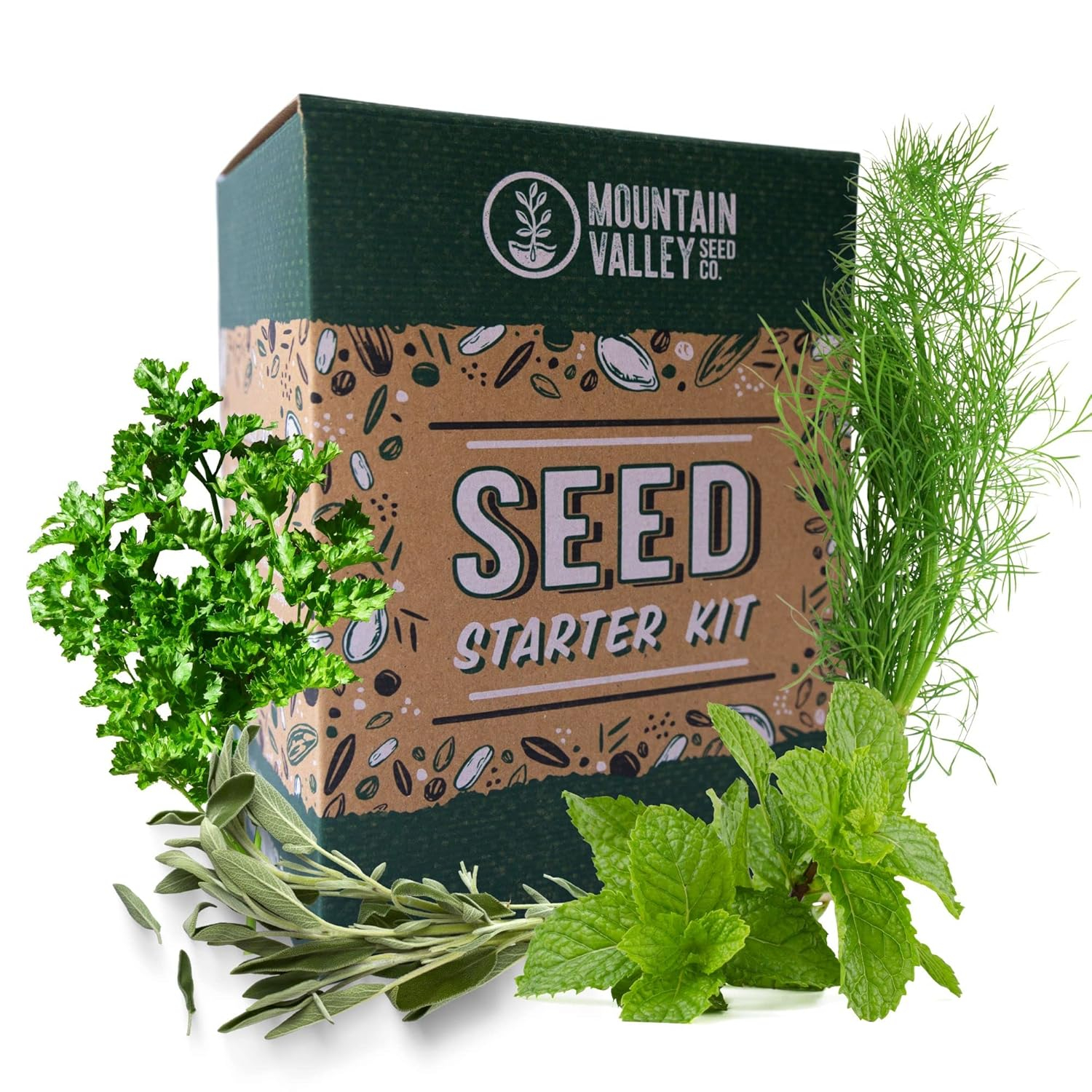 Indoor Culinary Herb Garden Starter - Deluxe Kit - 12 Non-GMO Varieties - Grow Cooking Herbs & Spices - Seeds: Cilantro, Arugula, Thyme, Sage, Chives, Dill, Basil, More