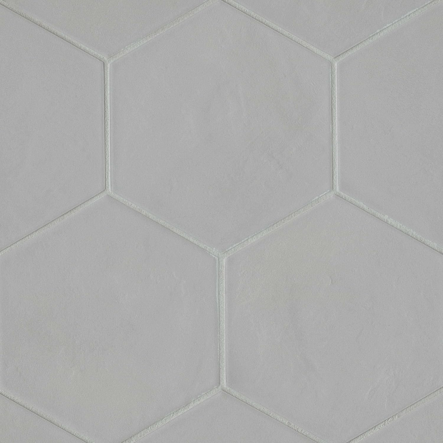 Bedrosians Allora Hexagon Matte Porcelain Tile 8.5" x 10", Solid Grey (29-Pack, 12.67 SF)