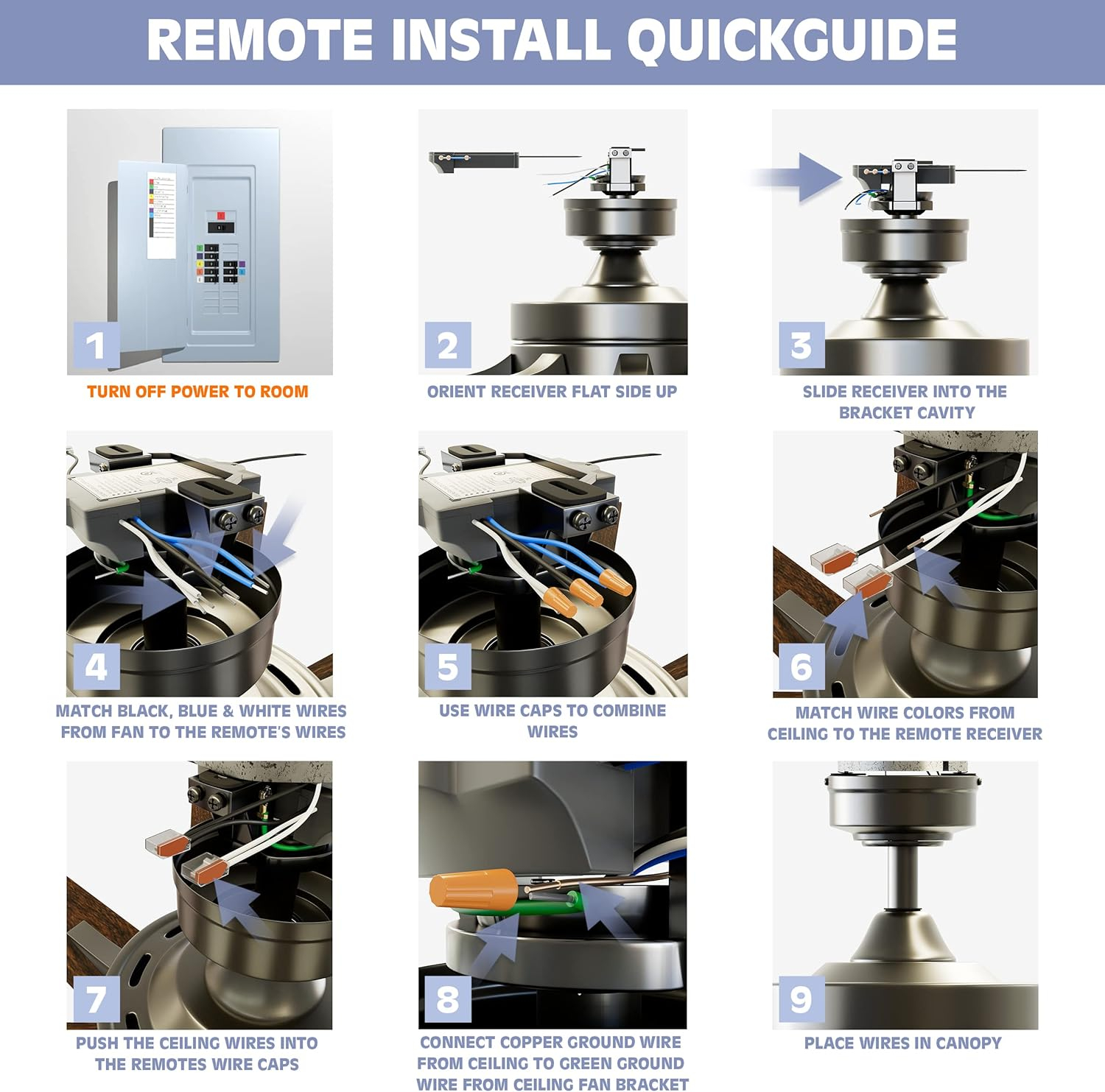 White Universal Smart Ceiling Fan Remote Control Kit