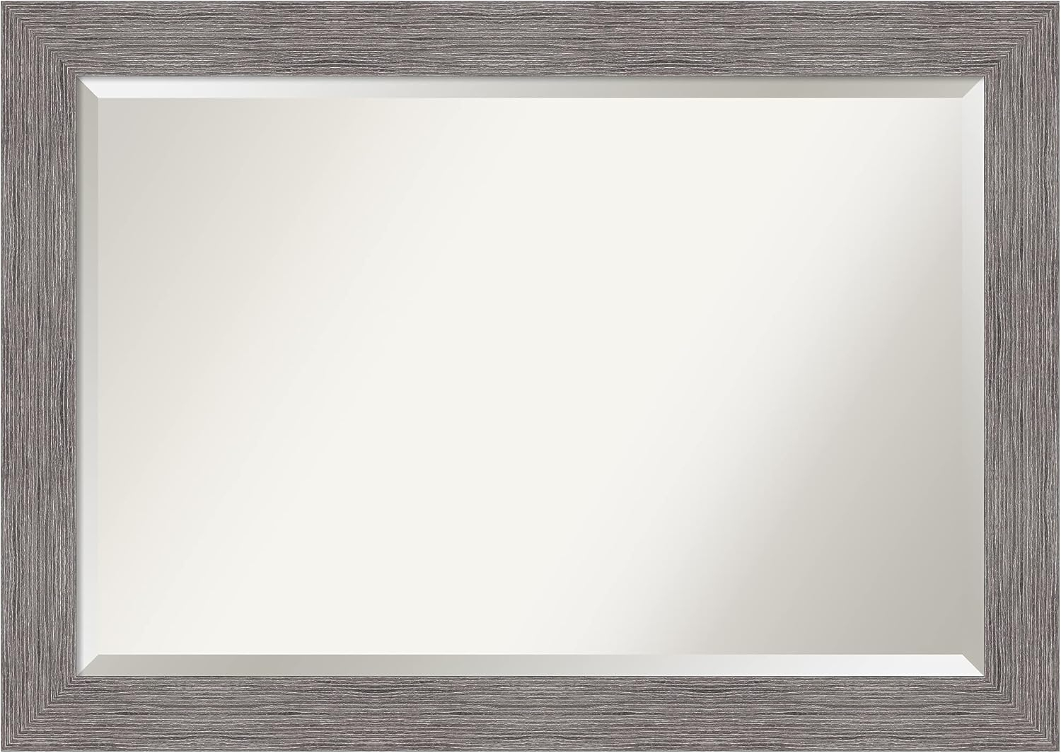 Pinstripe Plank Grey Rectangular Vanity Wall Mirror 42"x30"