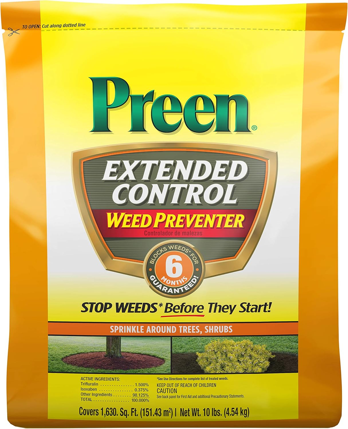 Preen Extended Control Weed Preventer - 10 lb. Bag - Covers 1,630 Sq. ft.
