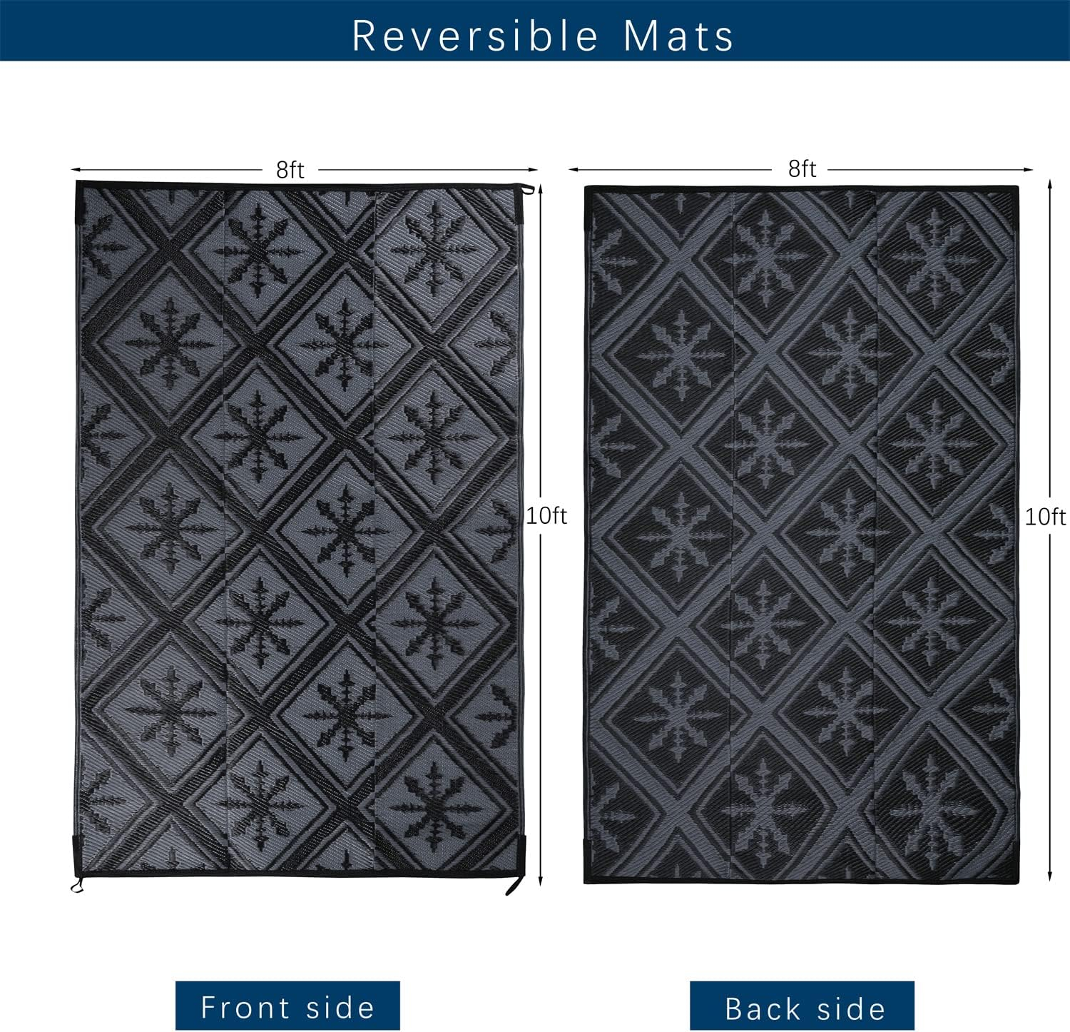 8x10 ft Waterproof Outdoor Rugs, Portable Lightable Plastic Straw RV Rug Floor Mat Area Rugs for Patio,Backyard, Camping