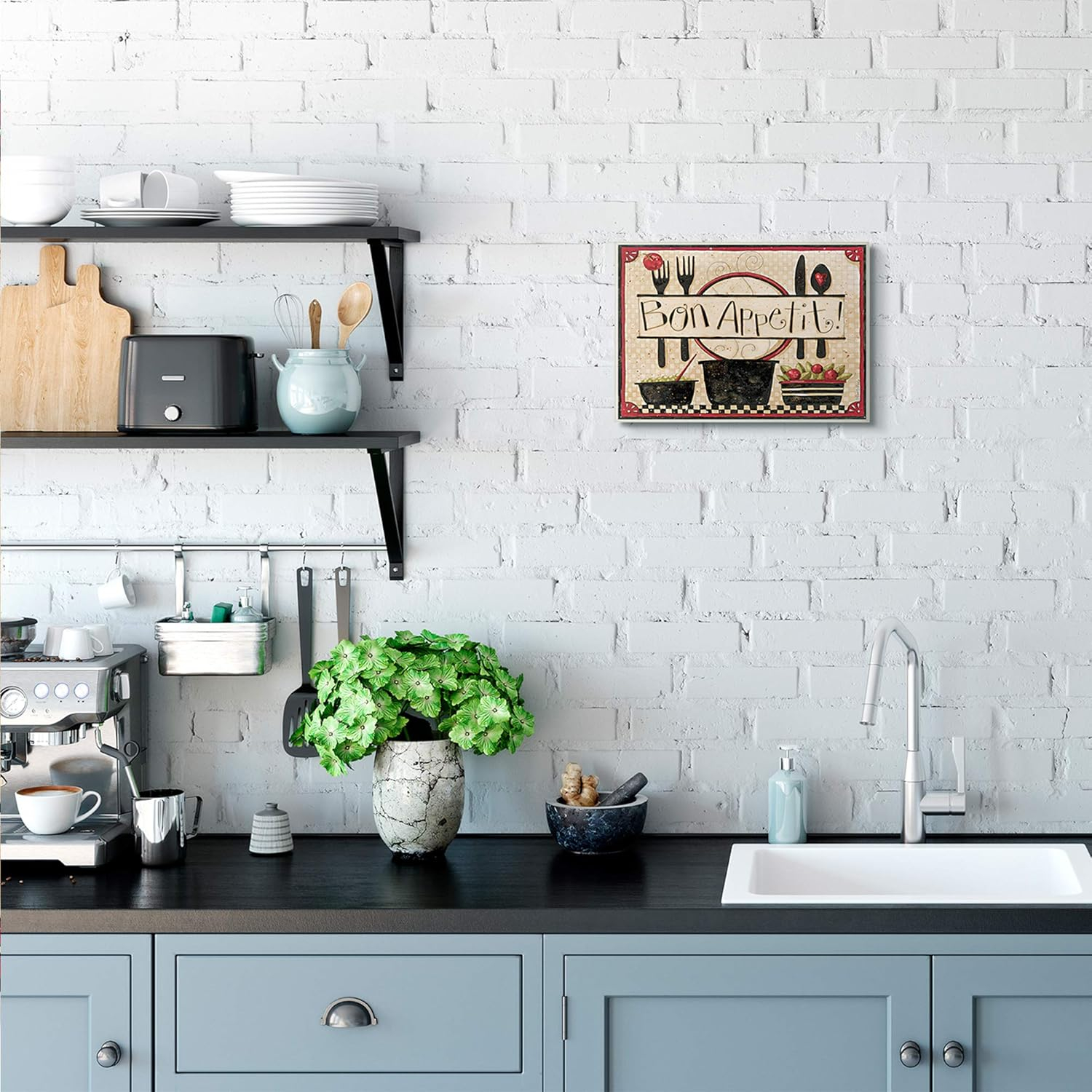 Stupell Industries Bon Appetit Phrase Vintage Kitchen Cooking Charm Wall Plaque by Dan DiPaolo