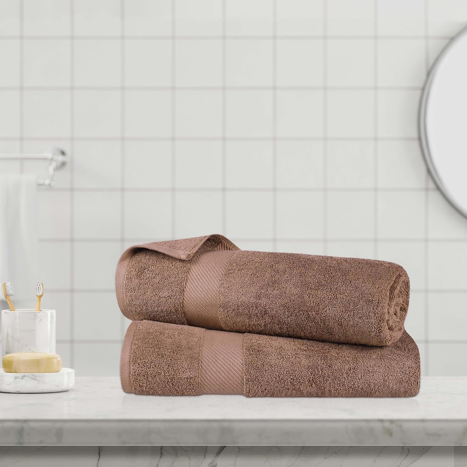 Superior Kendell Egyptian Cotton Bath Sheets, Set of 2, Sedona