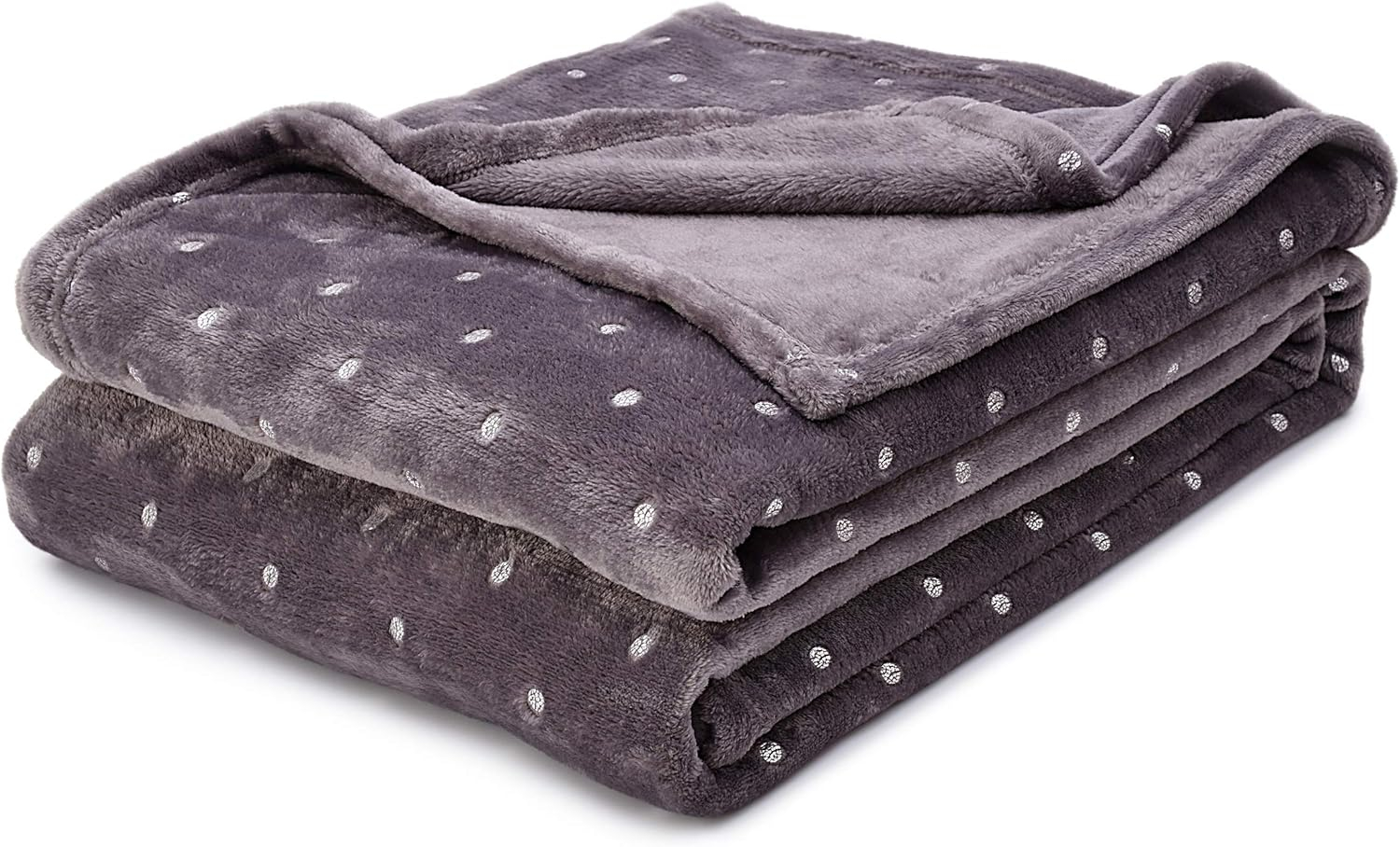 Superior Superior Polka Dots or Solid Fleece Plush Blanket Medium Weight Fluffy Soft Decorative Bedding