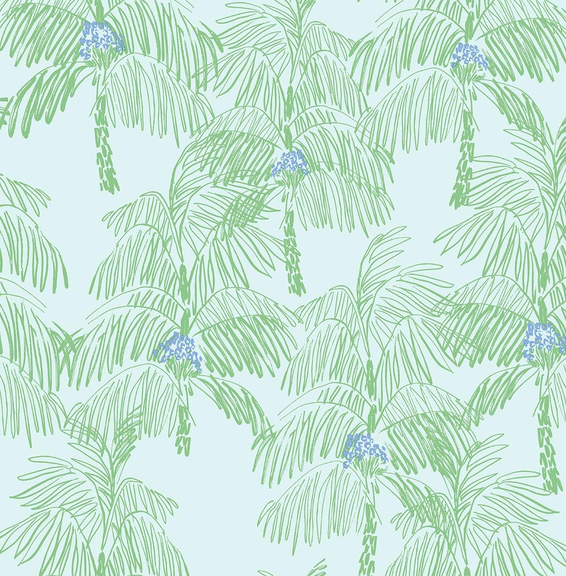 NextWall  Palm Beach Peel and Stick Wallpaper Baby Blue & Seafoam