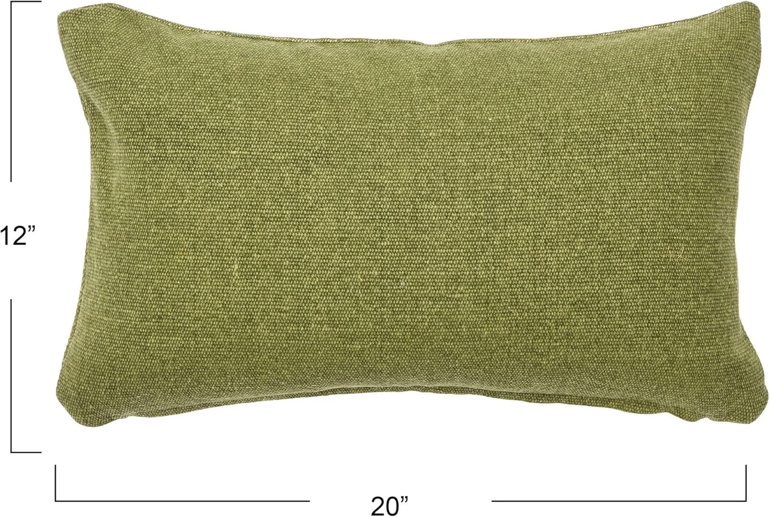 Creative Co-Op Woven Canvas Lumbar Pillow Decorative Pillow, 12" x 20", Sage Green