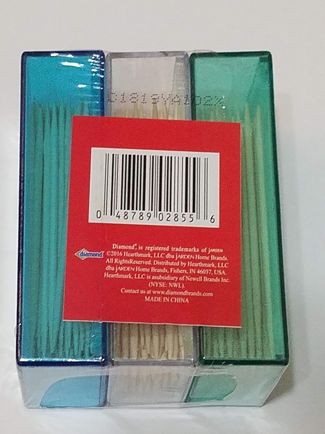 Diamond Toothpick Dispenser Packs, 3 Count, 120 Toothpicks Each Dispenser, Total 360 Wood Toothpicks per Purchase Pack.  Model Number 535376904. Assembled product height 3.1"