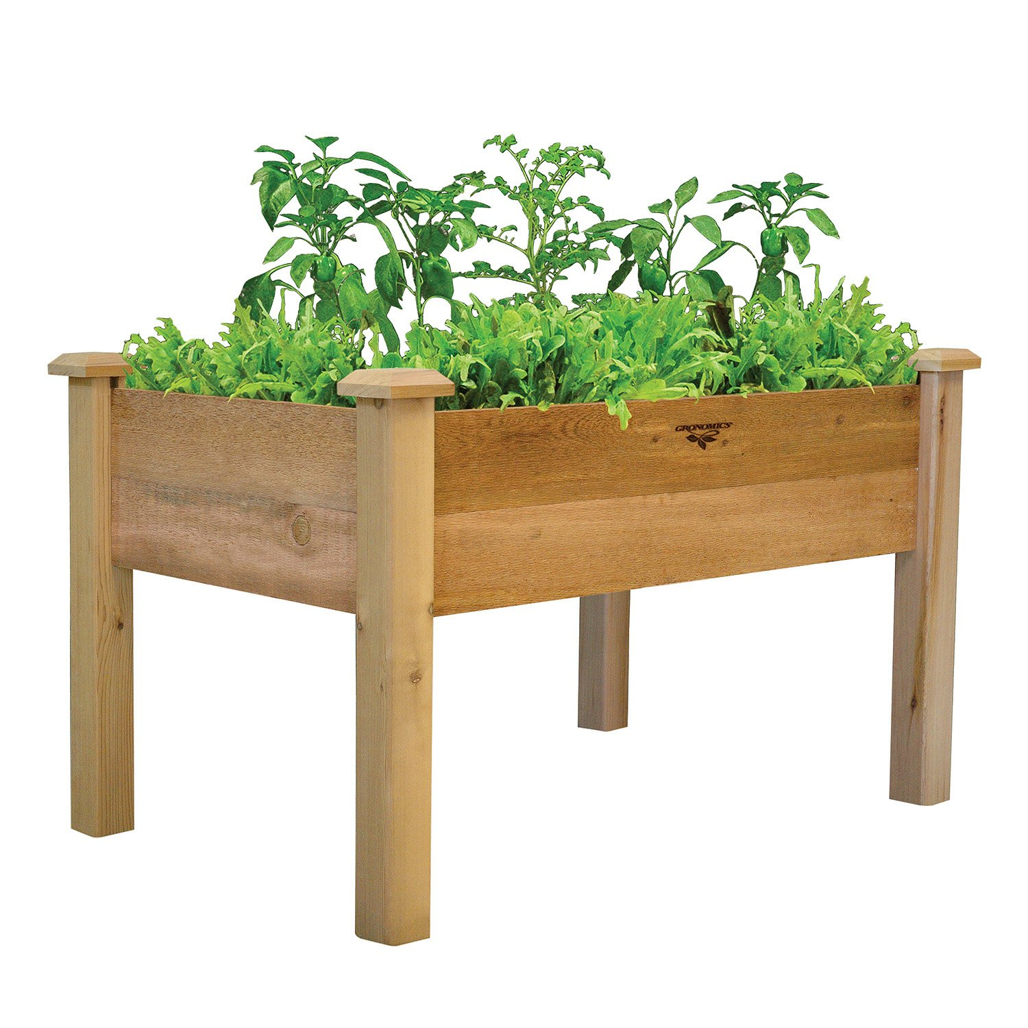Gronomics Western Red Cedar Elevated Garden Bed 24 x 48 x 32 Inches, Unfinished