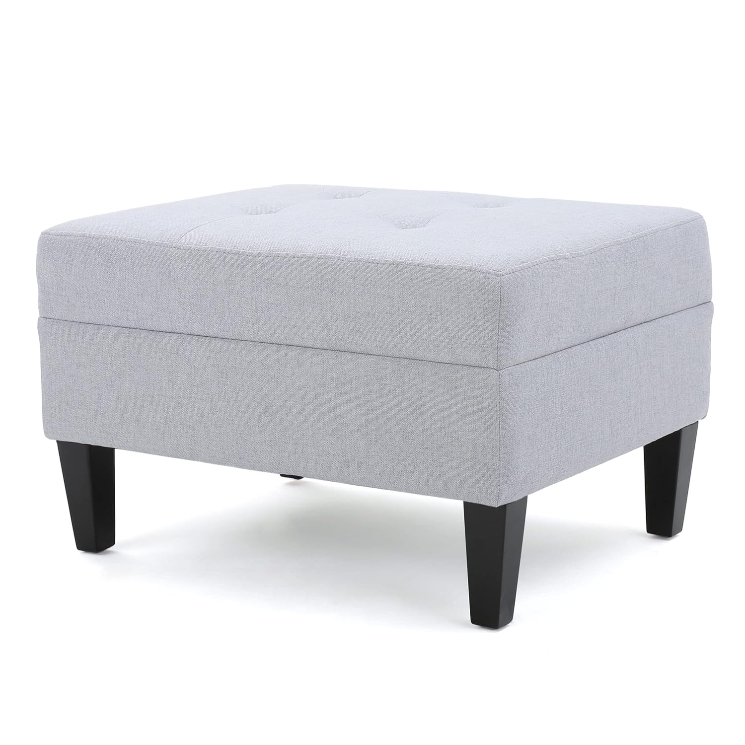 GDF Studio Bridger Mid-Century Ottoman, Light Grey