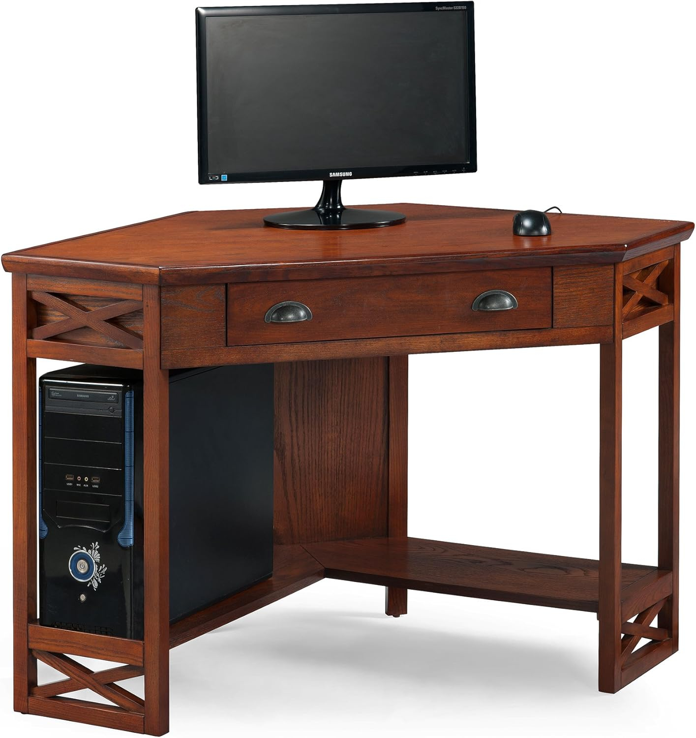 Leick Furniture Corner Computer Desk in Oak