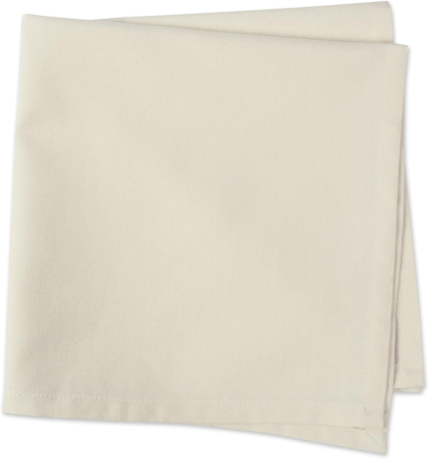 DII Solid Pastel Napkin Set Cotton, Machine Washable, 20x20 Inch, Natural, 6 Count