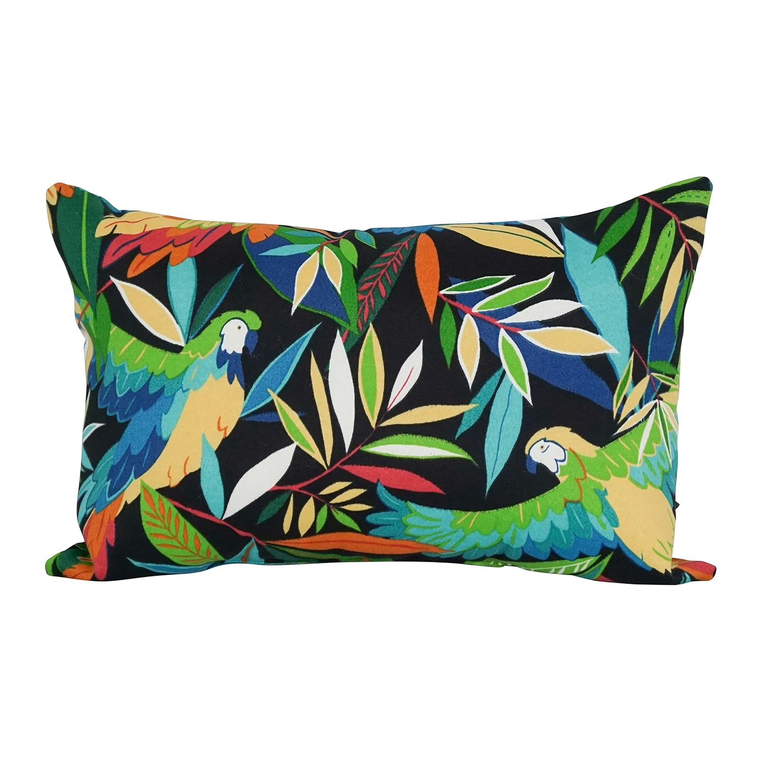 Blazing Needles 9911-S2-REO-48 12 x 20 in. Rectangular Spun Poly Throw Pillows, Tucuman Ebony - Set of 2