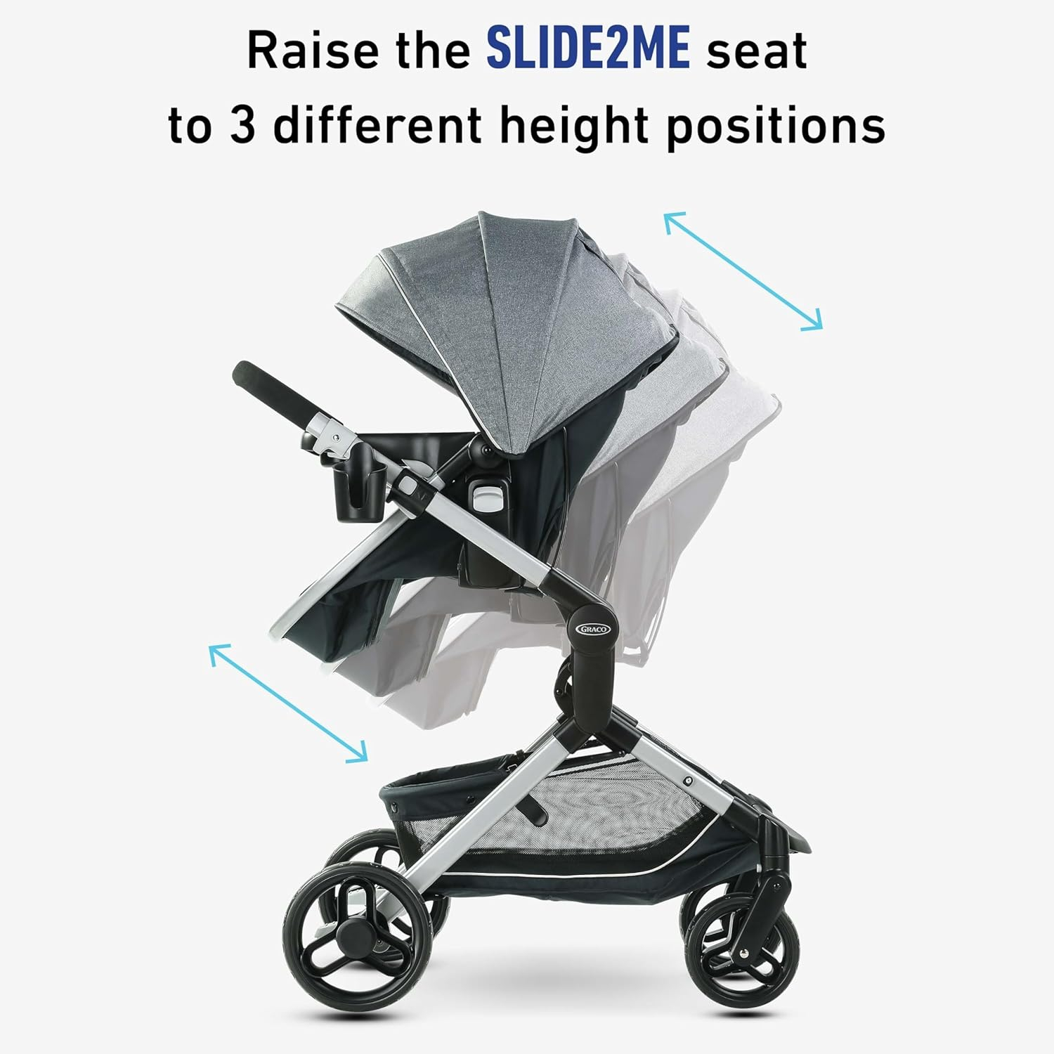 Gray and Black Aluminum 3-in-1 Bassinet Stroller Travel System
